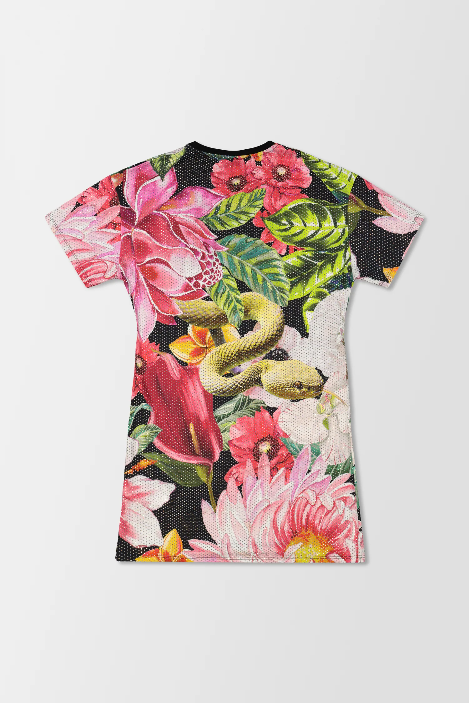 Philipp Plein Black Flowers T-Shirt Dress - Image 4
