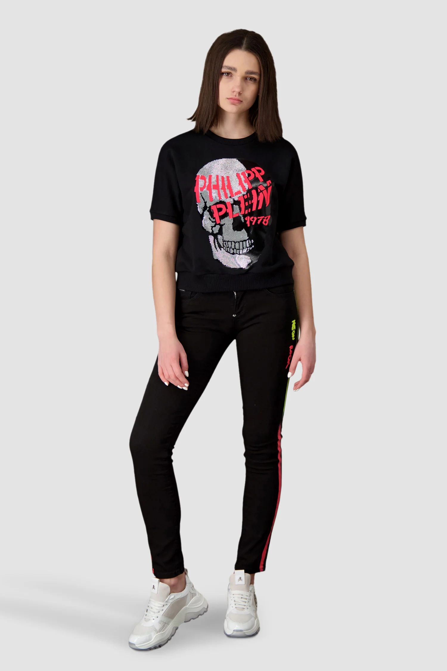 Philipp Plein Black Fuchsia SS Skull Strass Sweatshirt - Image 4