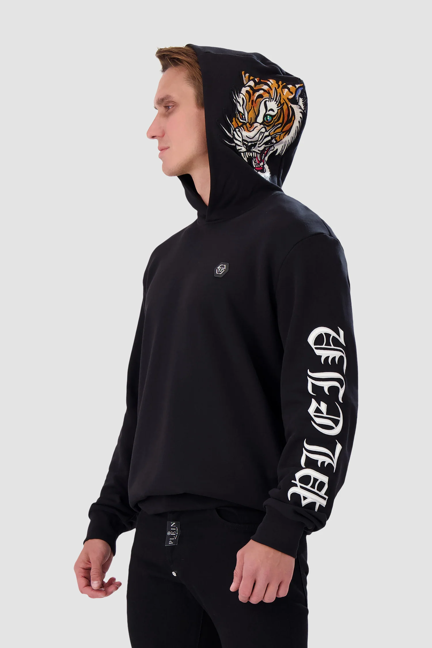 Philipp Plein Black Gothic Plein Hoodie - Image 6