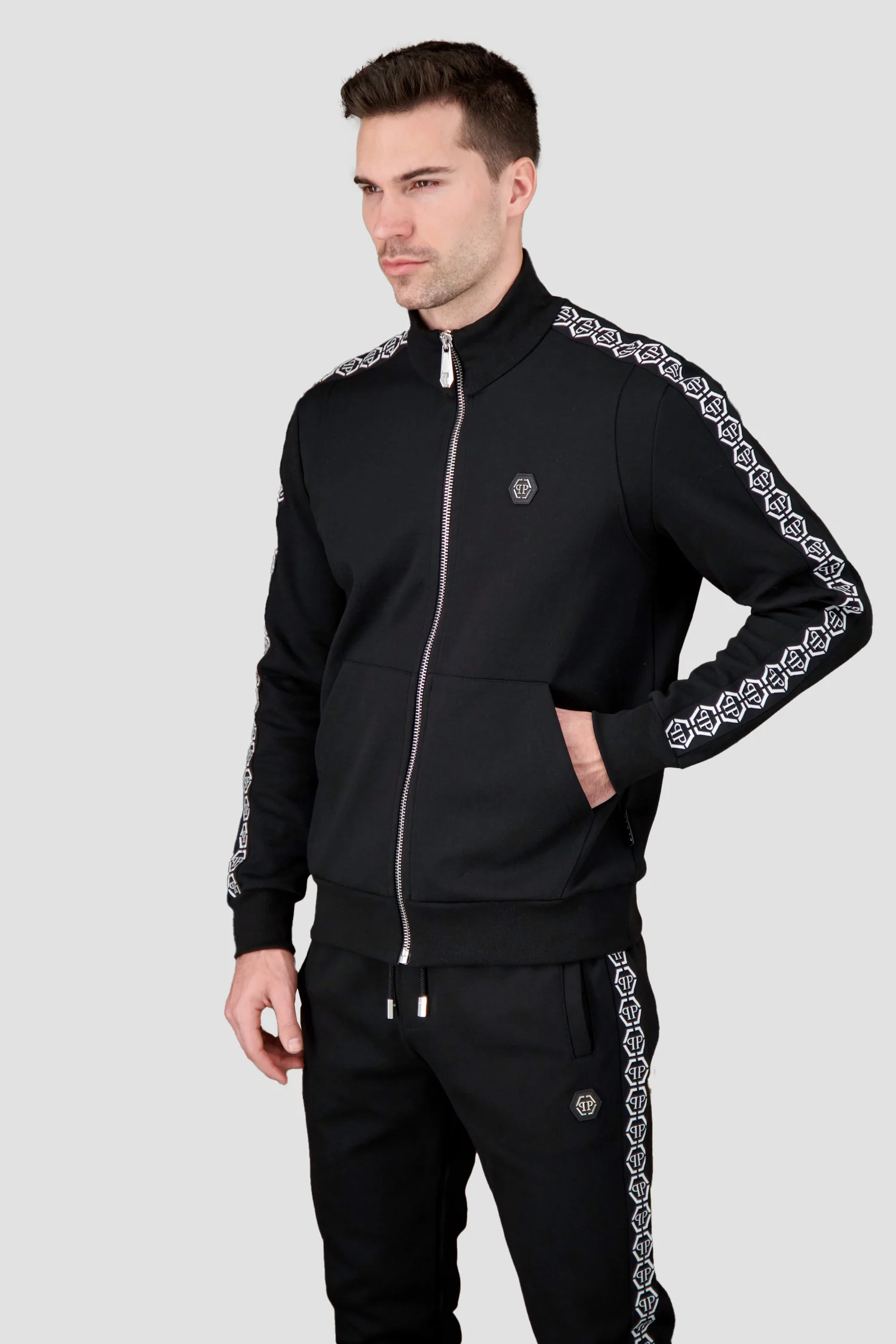 Philipp Plein Black Hexagon Jogging Jacket - Image 2