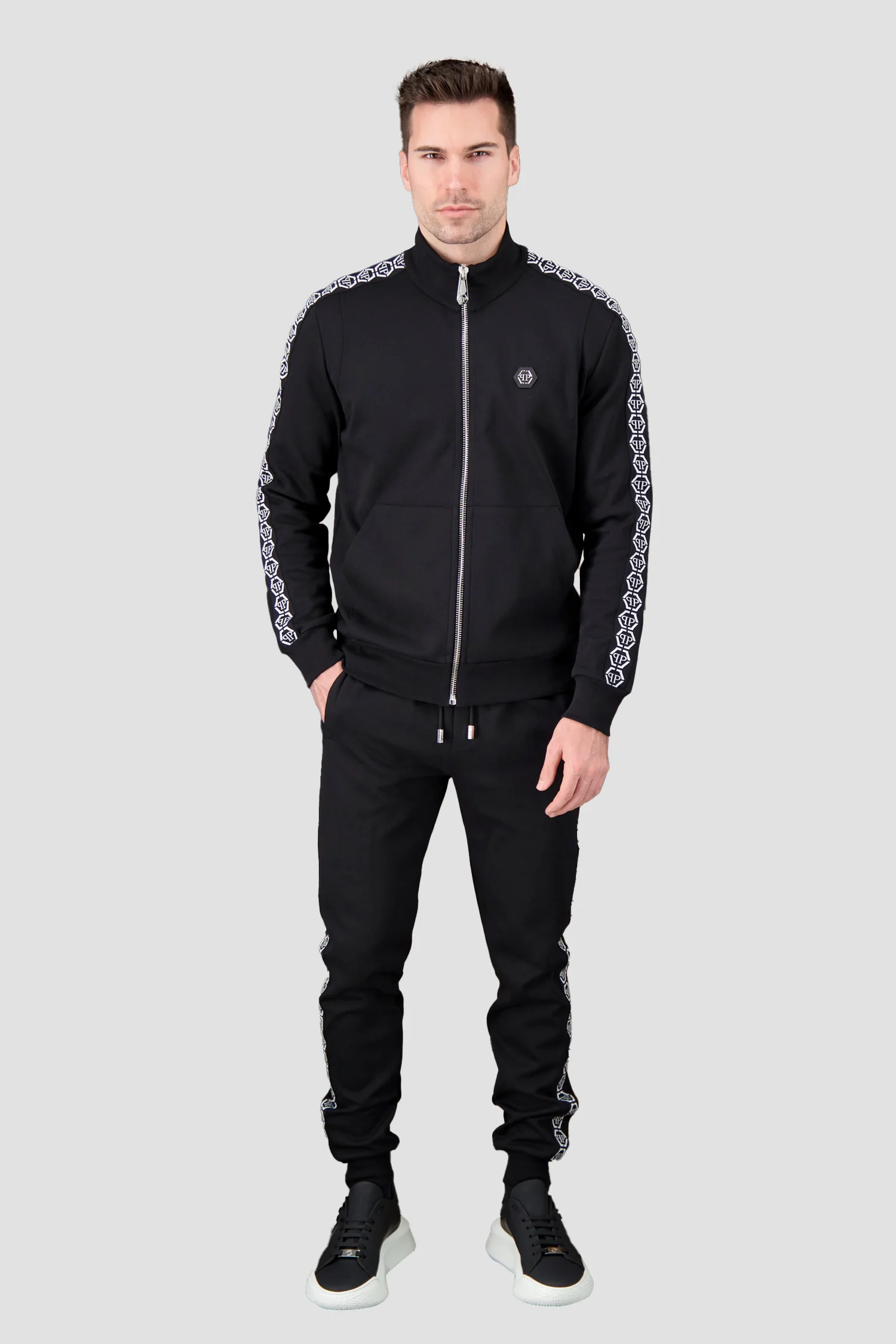 Philipp Plein Black Hexagon Jogging Jacket - Image 5