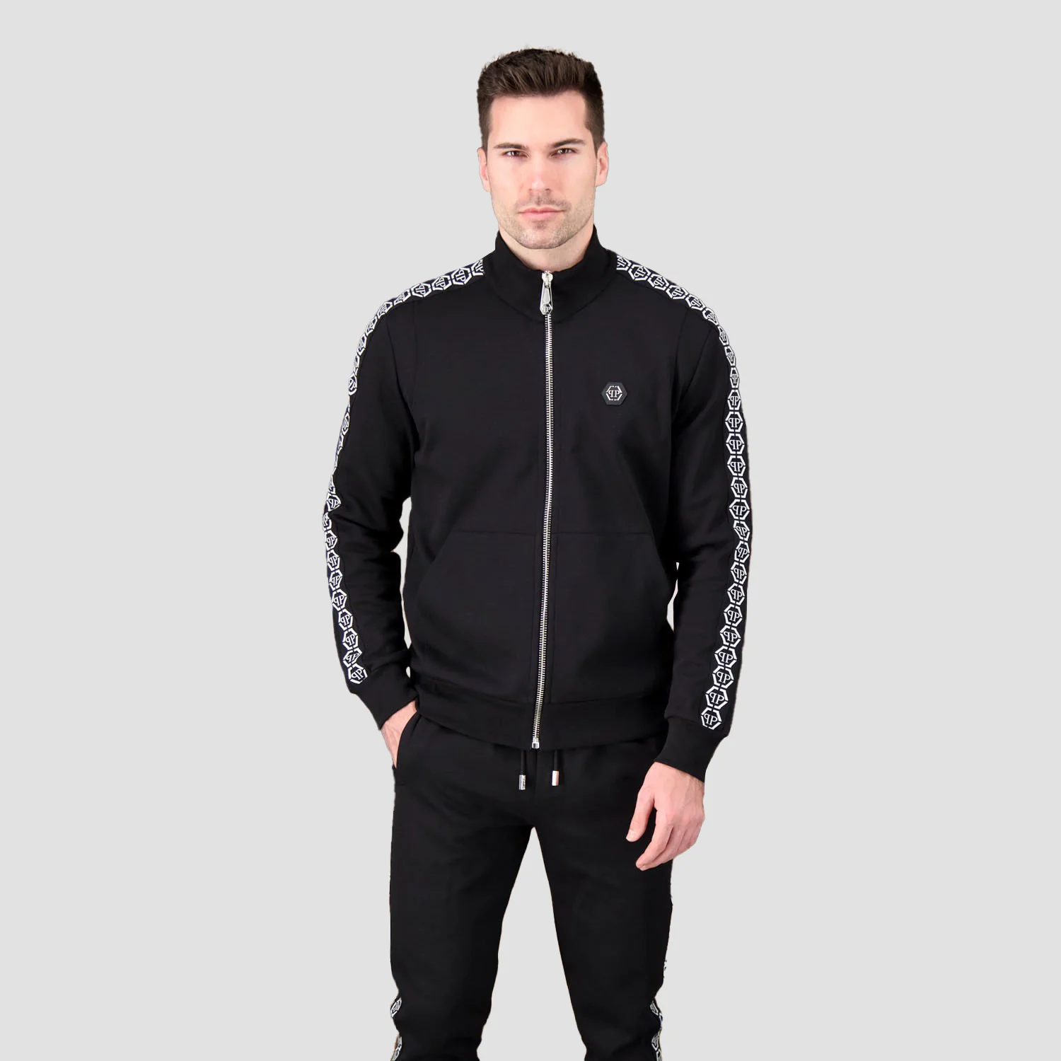 Philipp Plein Black Hexagon Jogging Jacket - Image 6