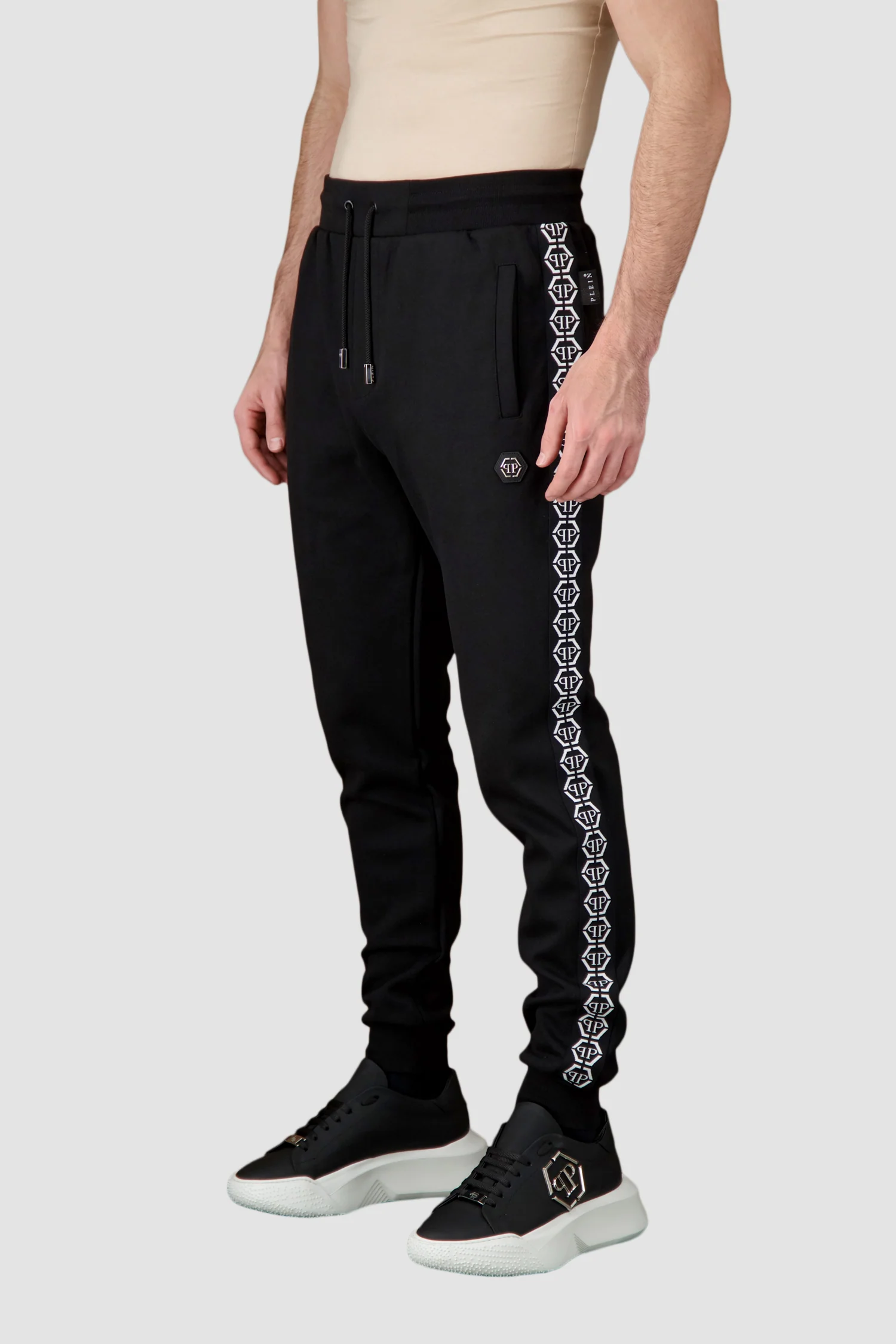 Philipp Plein Black Hexagon Jogging Trousers - Image 4