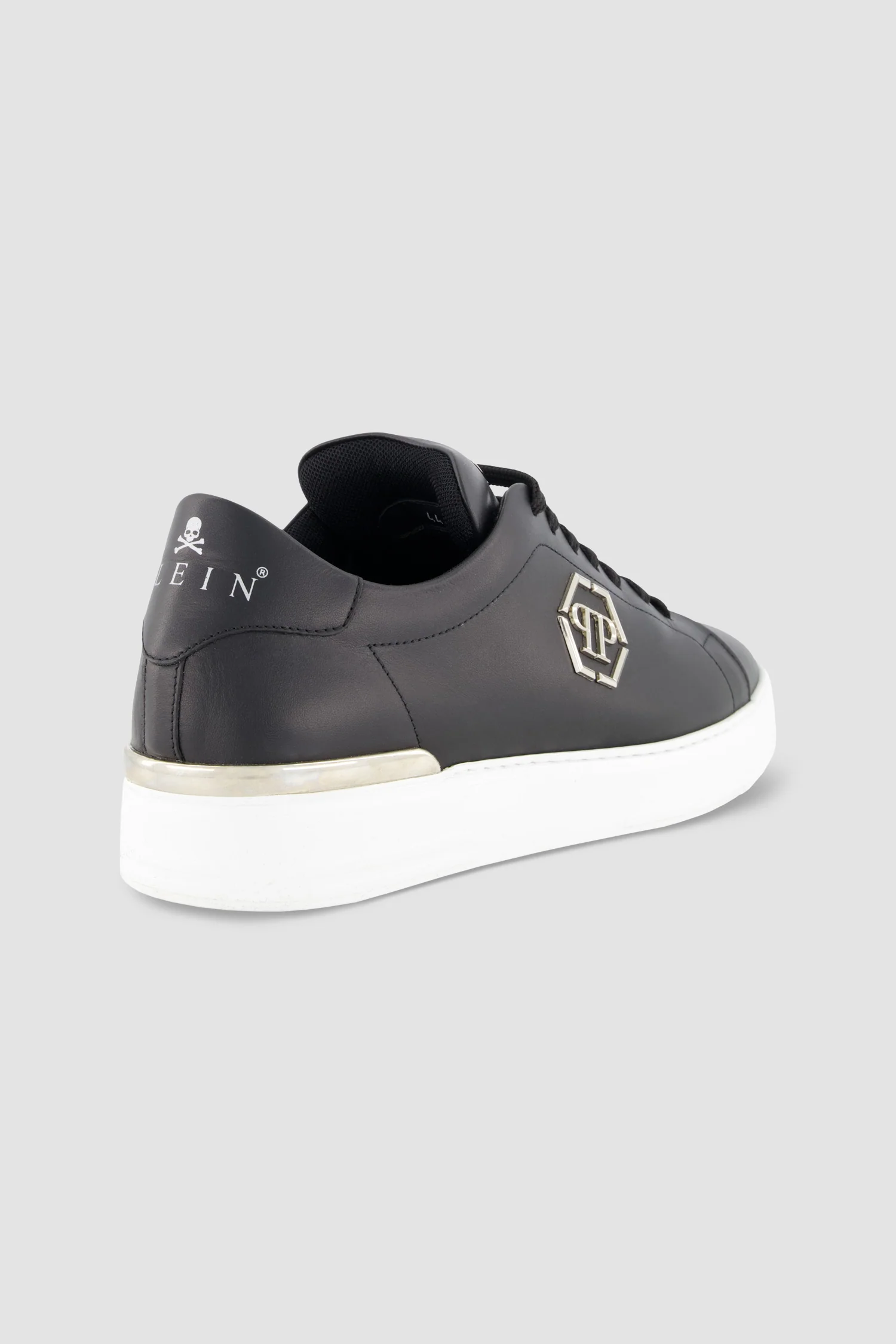 Philipp Plein Black Leather Lo-Top Hexagon Sneaker - Image 4