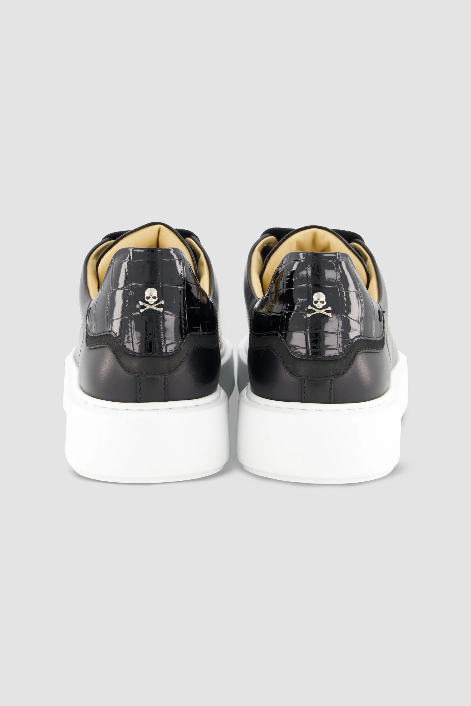 Philipp Plein Black Leather Lo-Top Hexagon Sneakers - Image 3