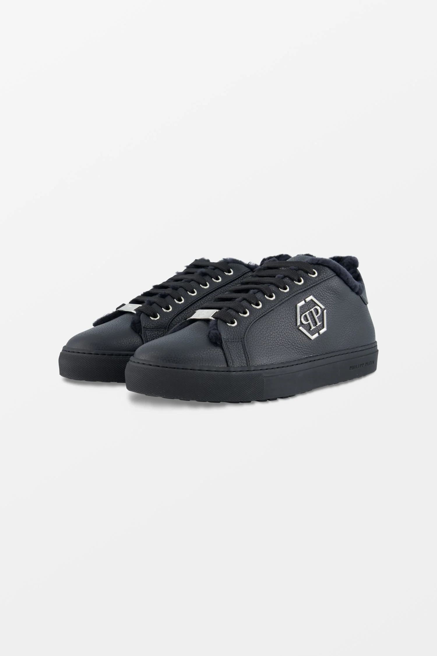 Philipp Plein Black Lo-Top Hexagon Sneakers - Image 2