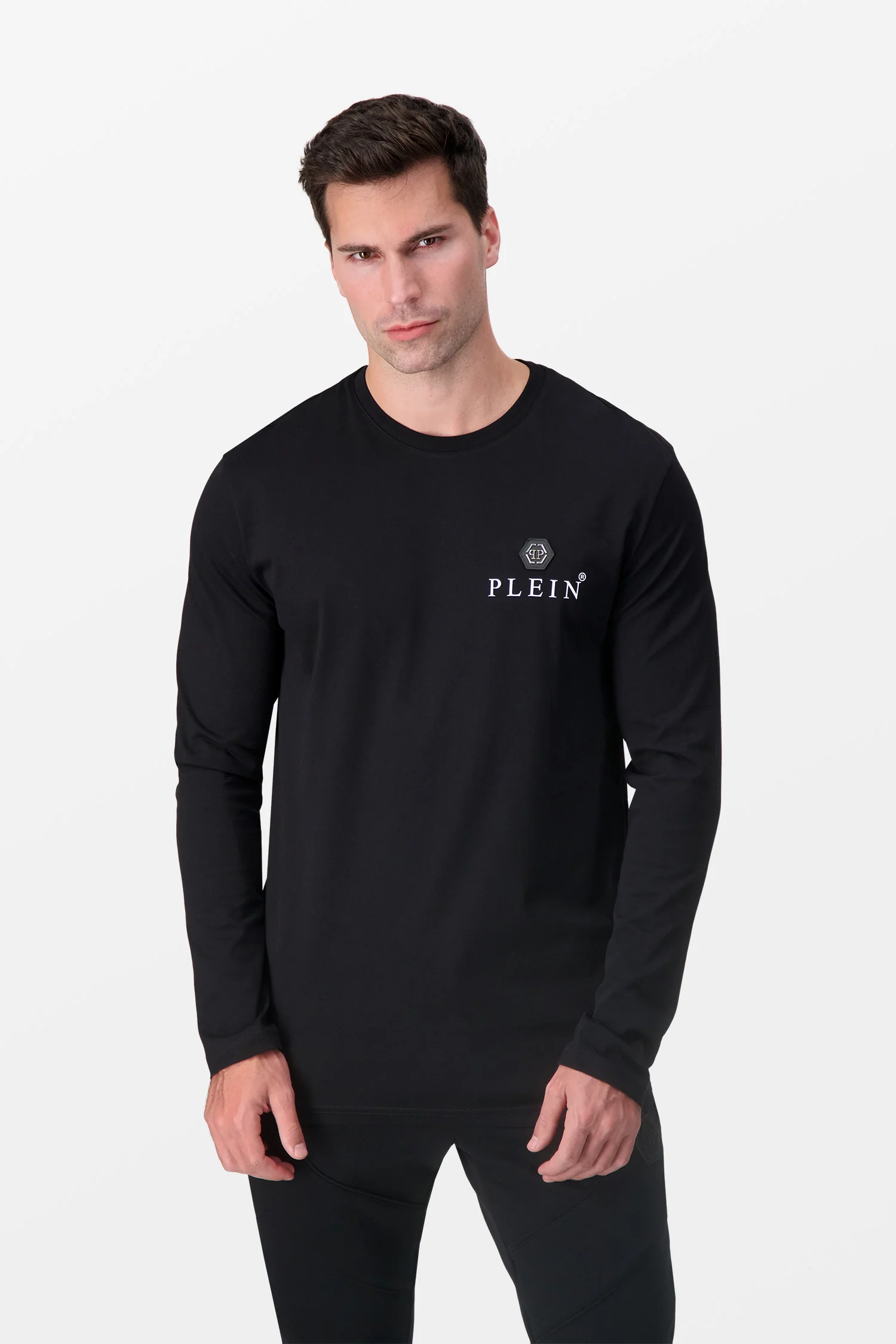 Philipp Plein Black Long Sleeve Iconic Plein T-Shirt - Image 2