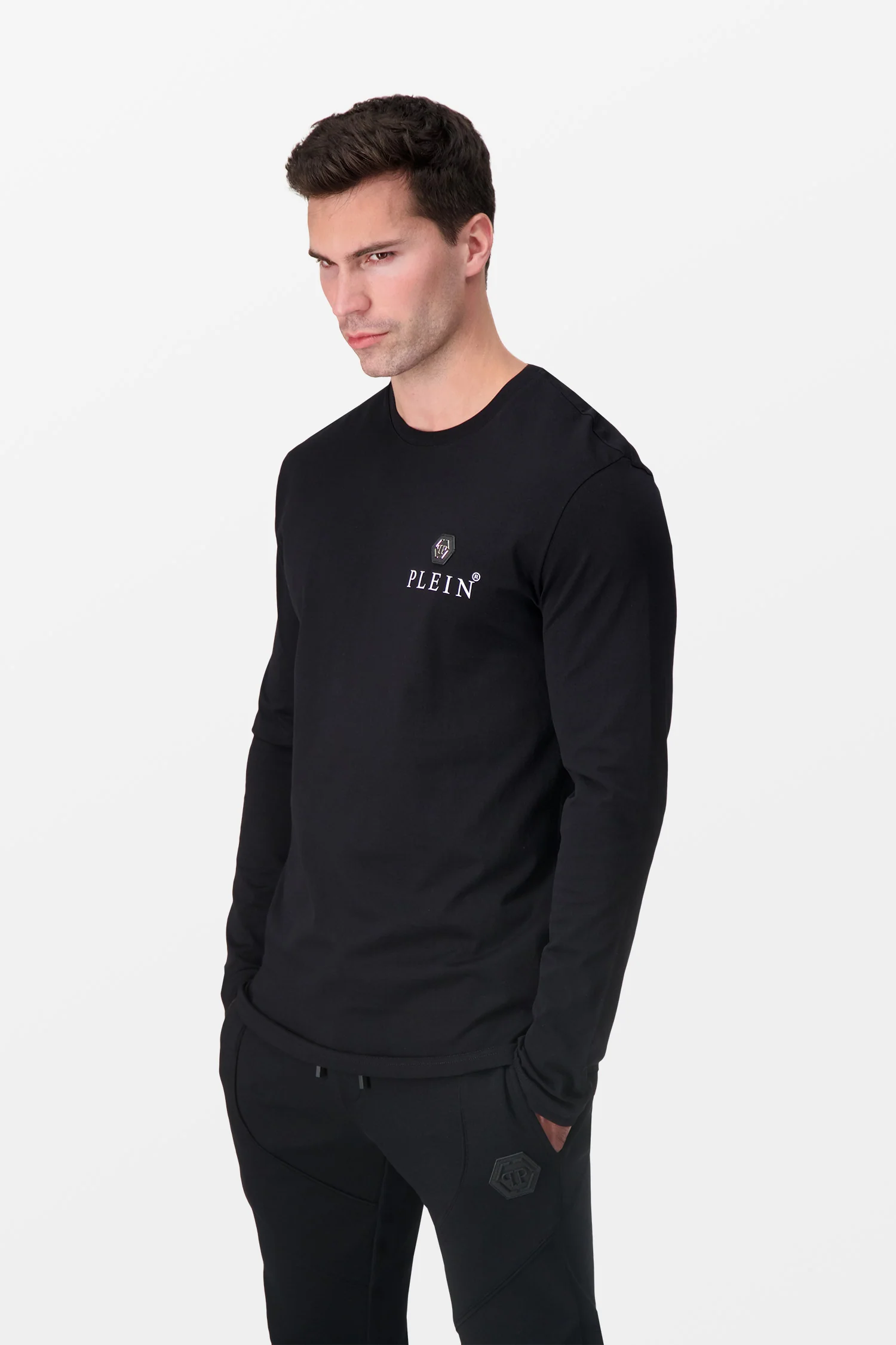 Philipp Plein Black Long Sleeve Iconic Plein T-Shirt - Image 4