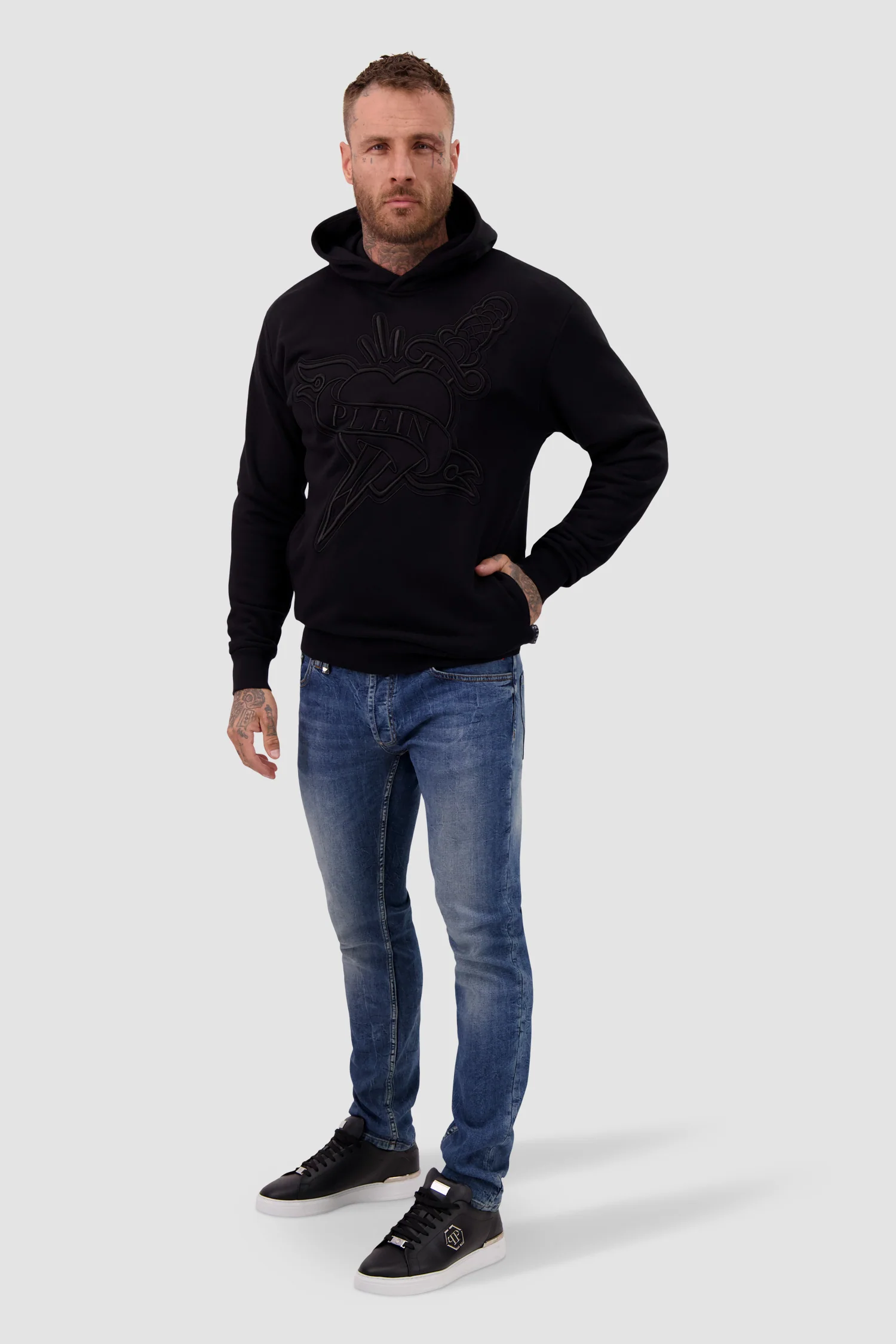 Philipp Plein Black Love Hoodie - Image 3