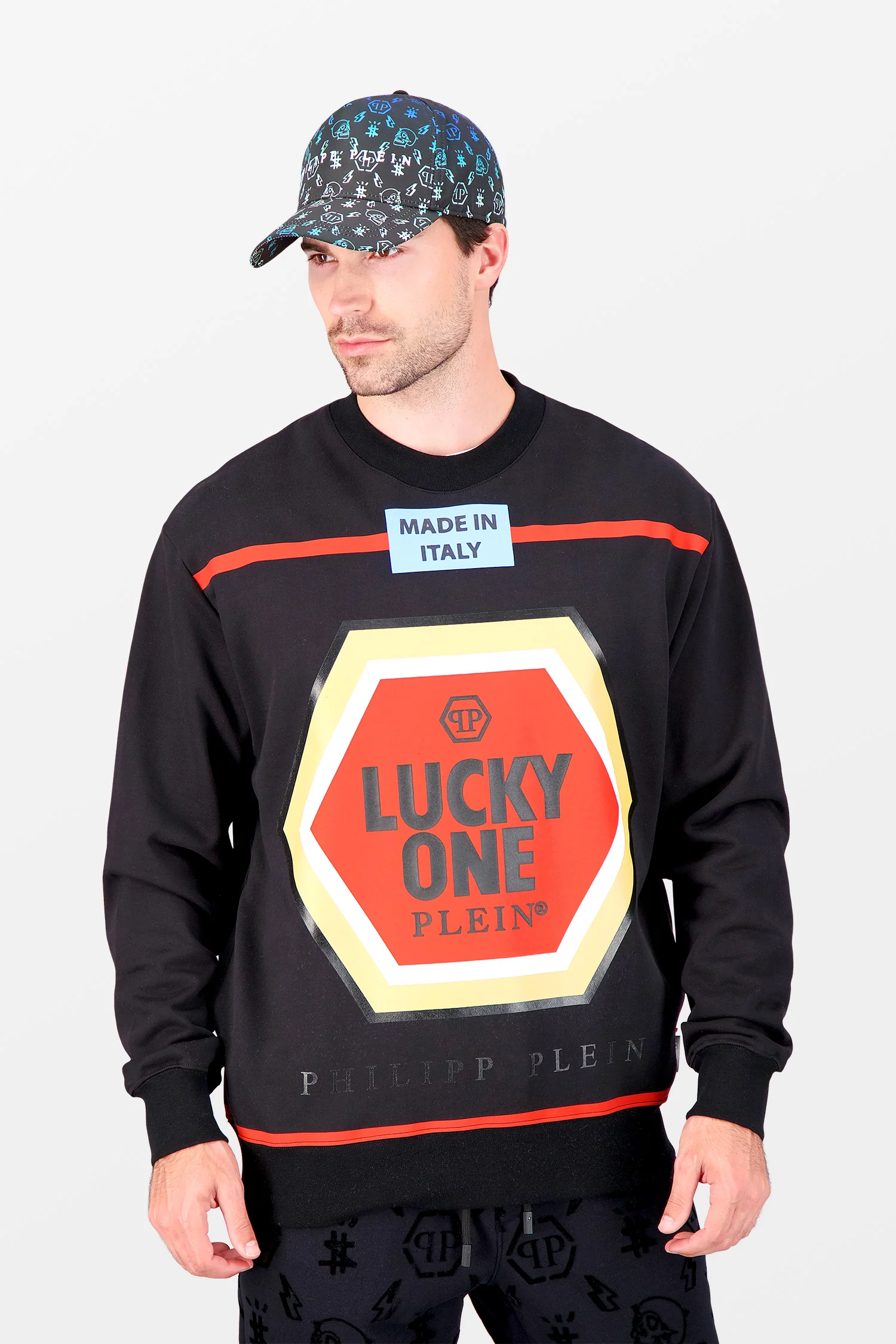 Philipp Plein Black LS Print Lucky One Sweatshirt - Image 2
