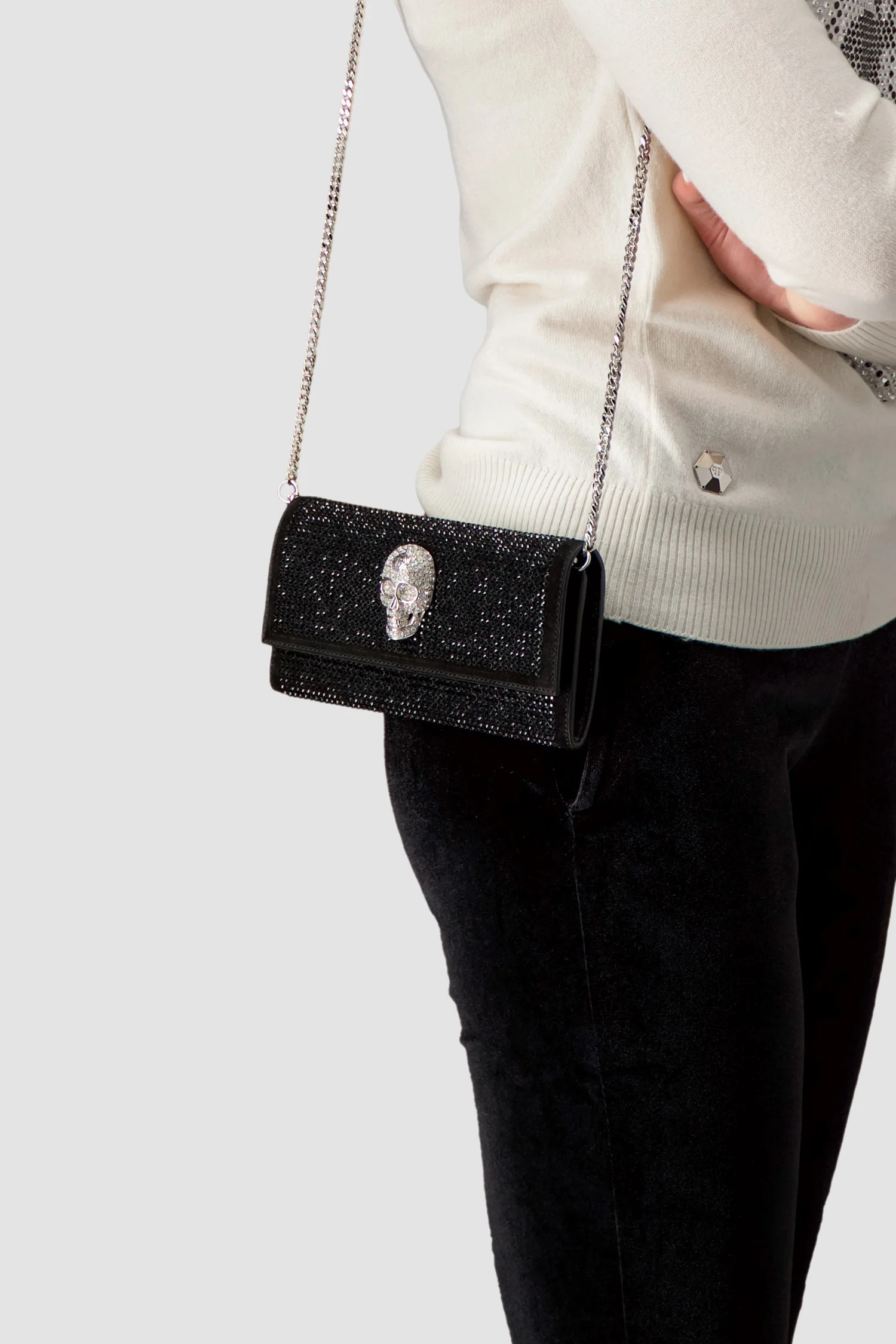 Philipp Plein Black Mini Crystal Shoulder Bag - Image 2