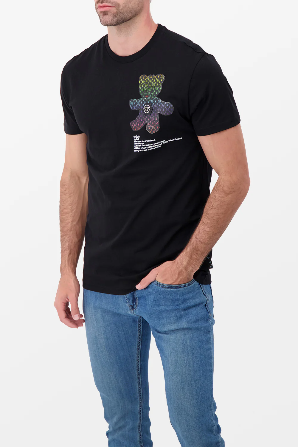 Philipp Plein Black/Multicolour Round Neck SS Teddy Bear T-Shirt - Image 4