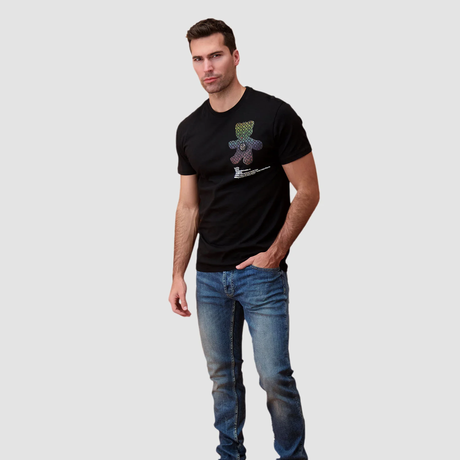 Philipp Plein Black/Multicolour Round Neck SS Teddy Bear T-Shirt - Image 7