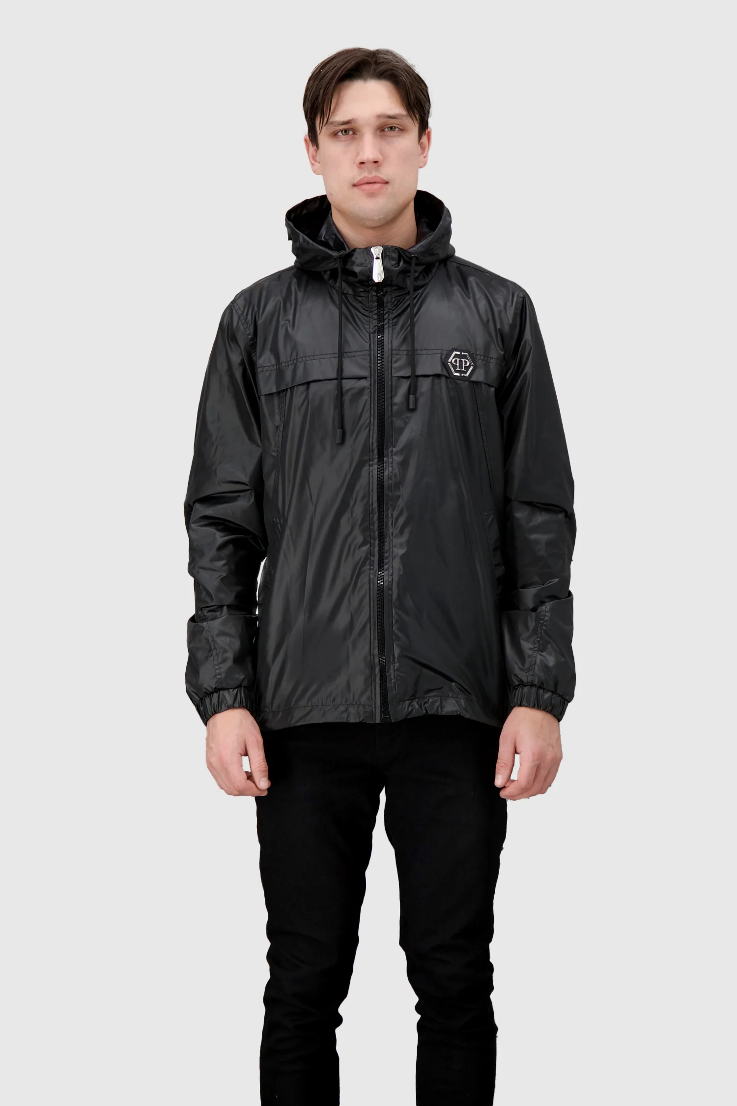 Philipp Plein Black Nylon Plein Star Jacket - Image 3