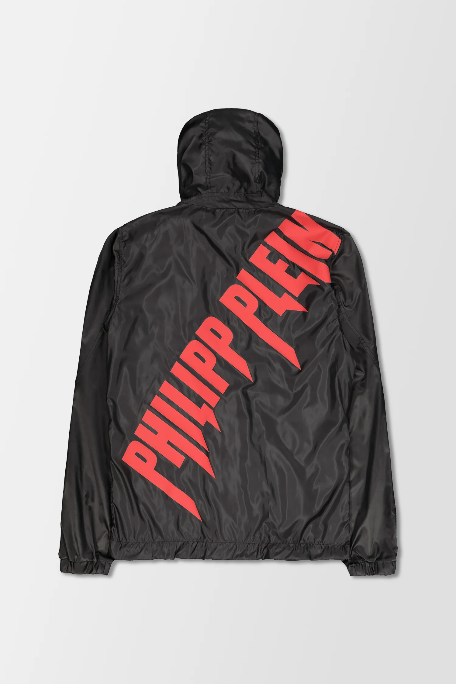 Philipp Plein Black Red Nylon Logo Print Jacket - Image 2
