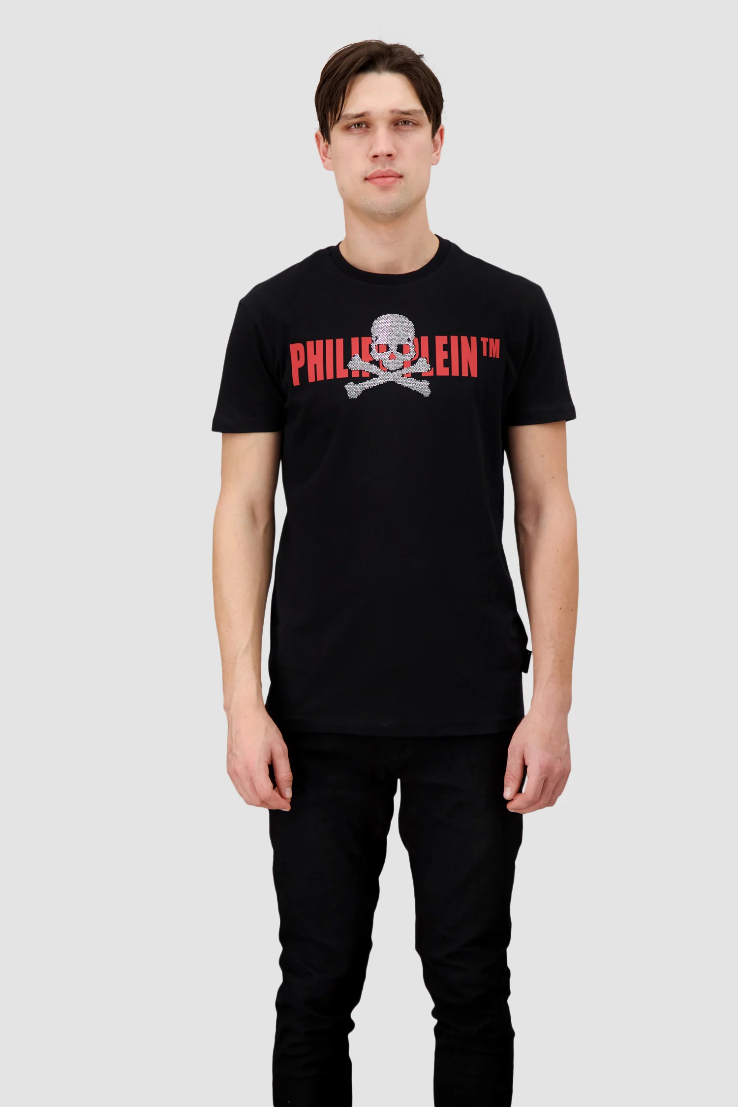 Philipp Plein Black/Red Round Neck SS Skull Strass T-Shirt - Image 4