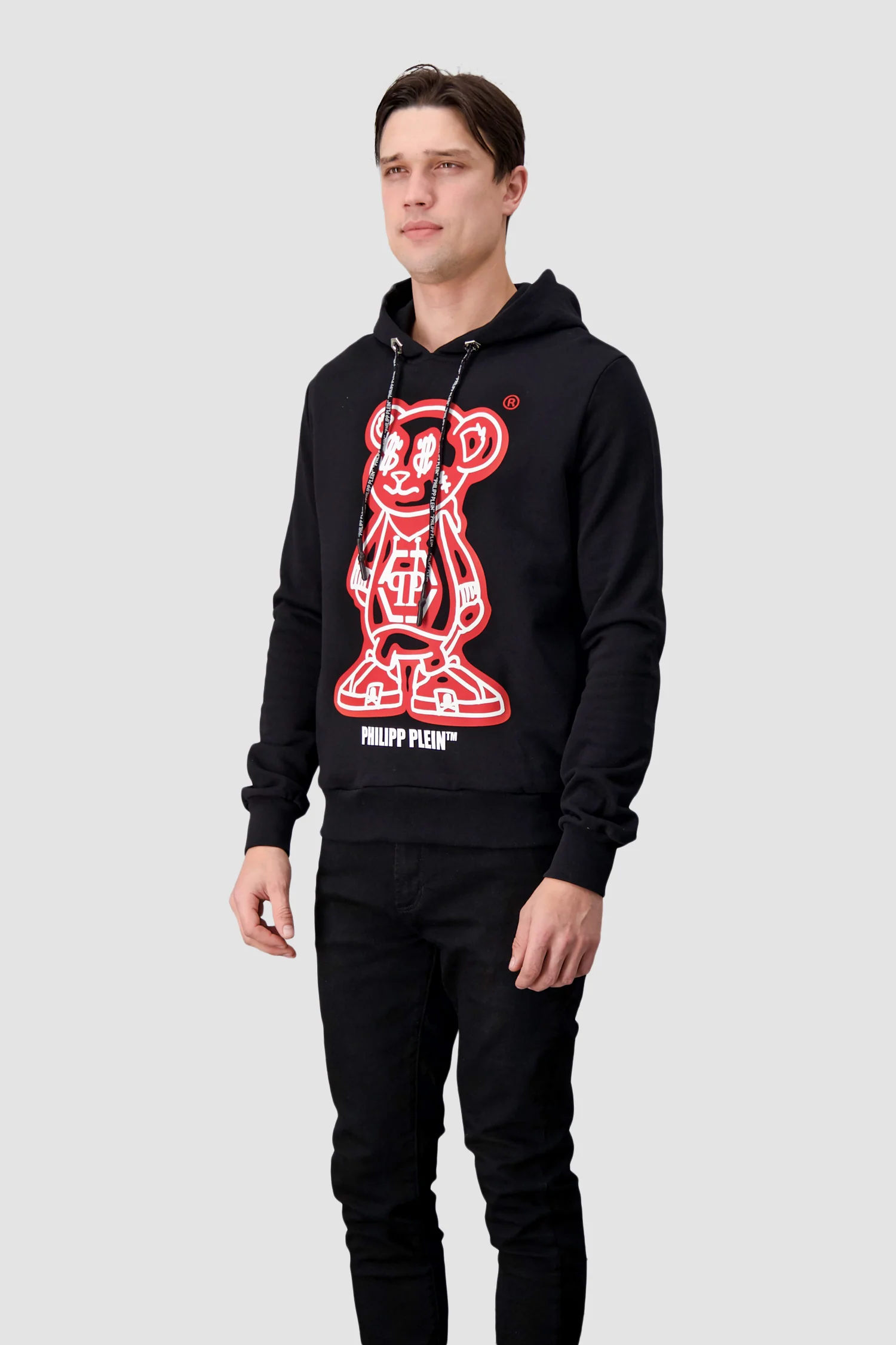 Philipp Plein Black/Red Teddy Bear Hoodie - Image 3