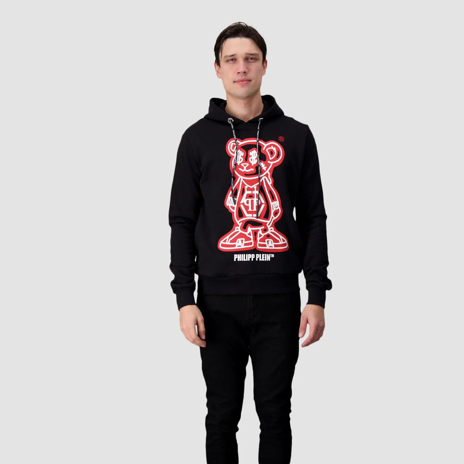 Philipp Plein Black/Red Teddy Bear Hoodie - Image 6