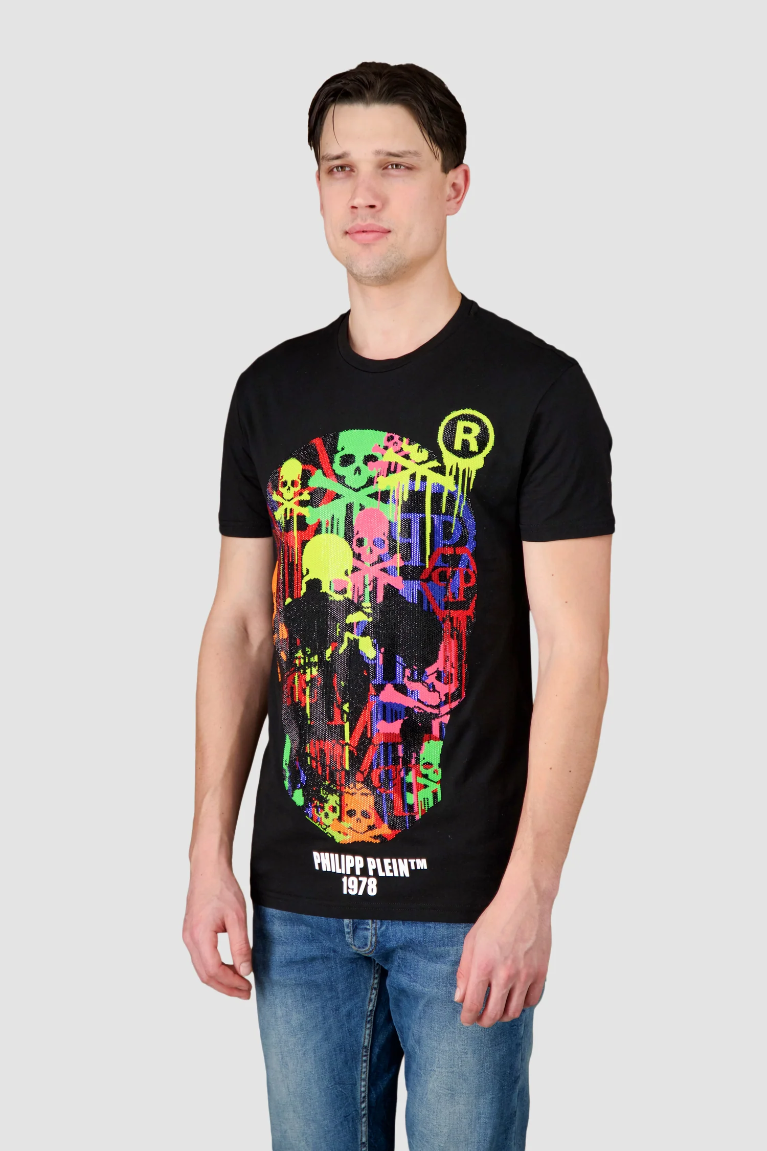Philipp Plein Black Round Neck LS Skull Strass T-Shirt - Image 3