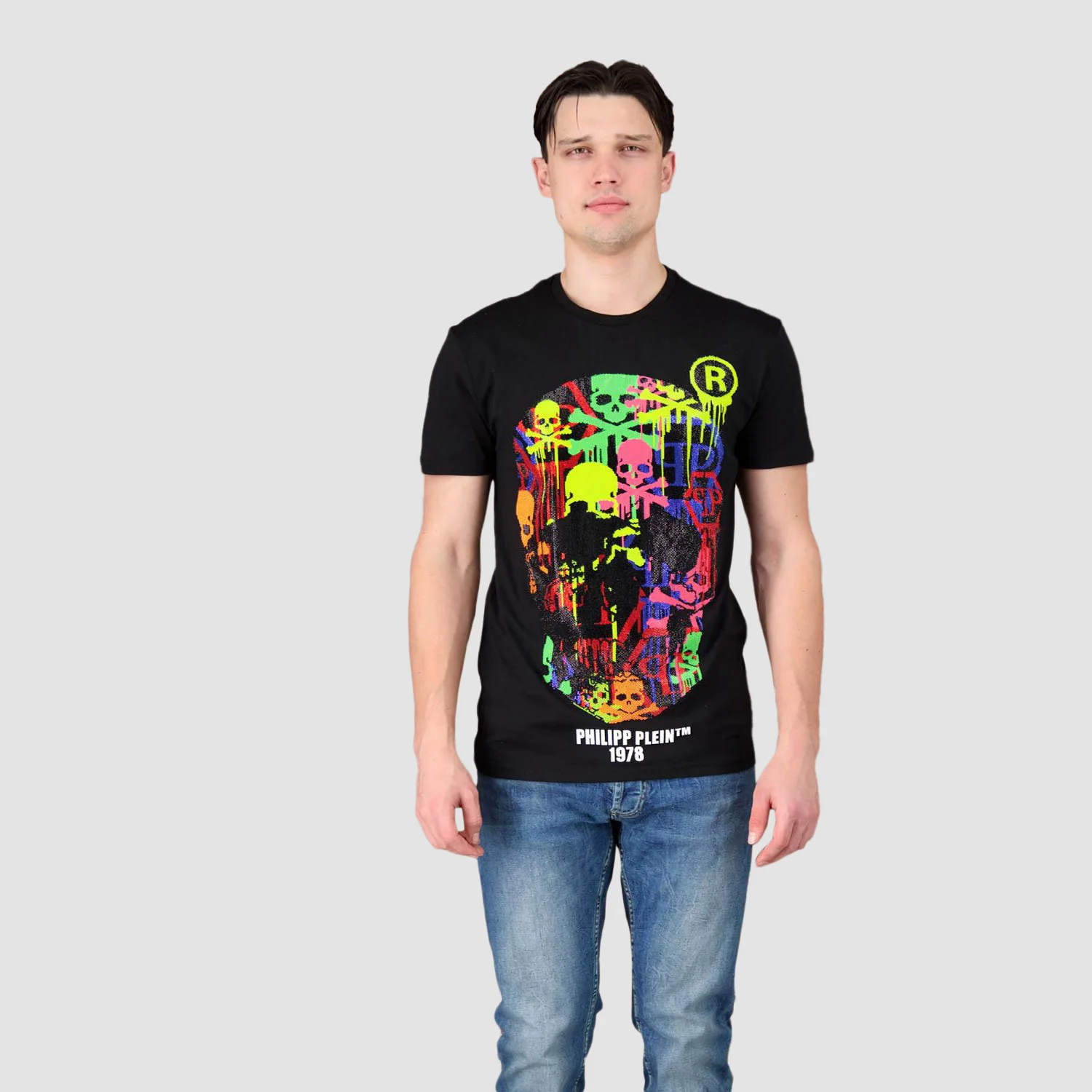 Philipp Plein Black Round Neck LS Skull Strass T-Shirt - Image 6