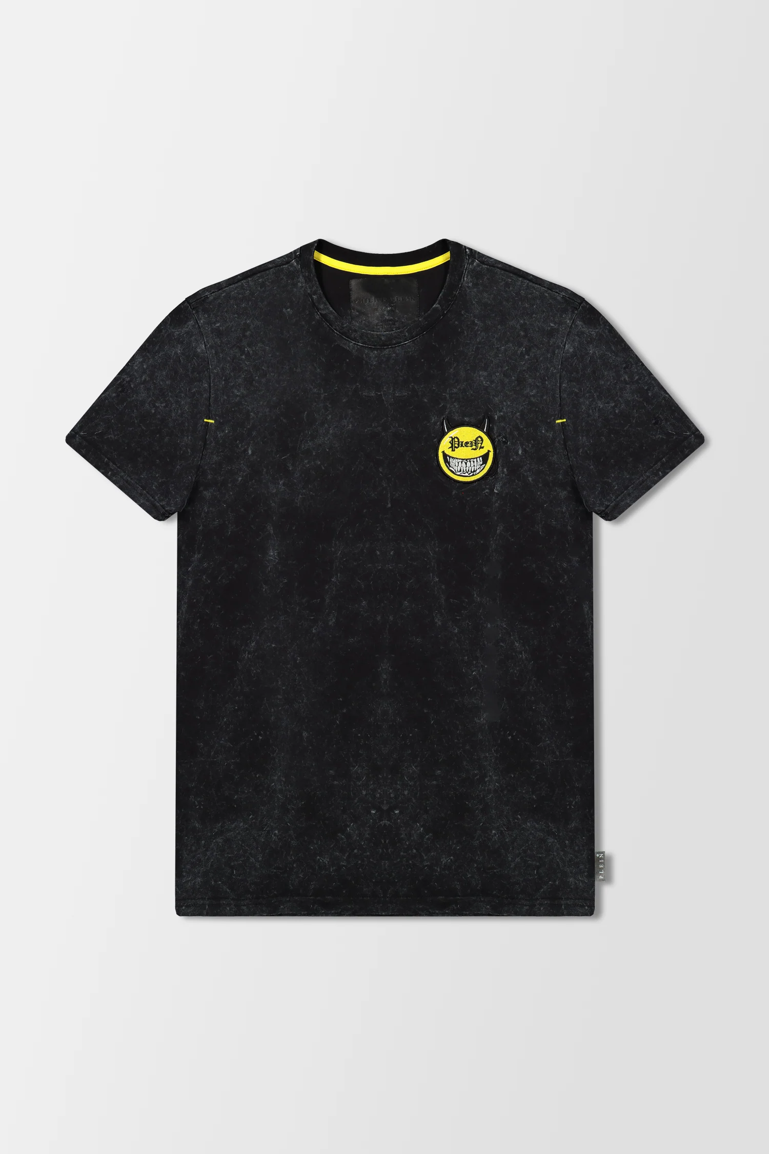 Philipp Plein Black Round Neck SS Evil Smile T-Shirt