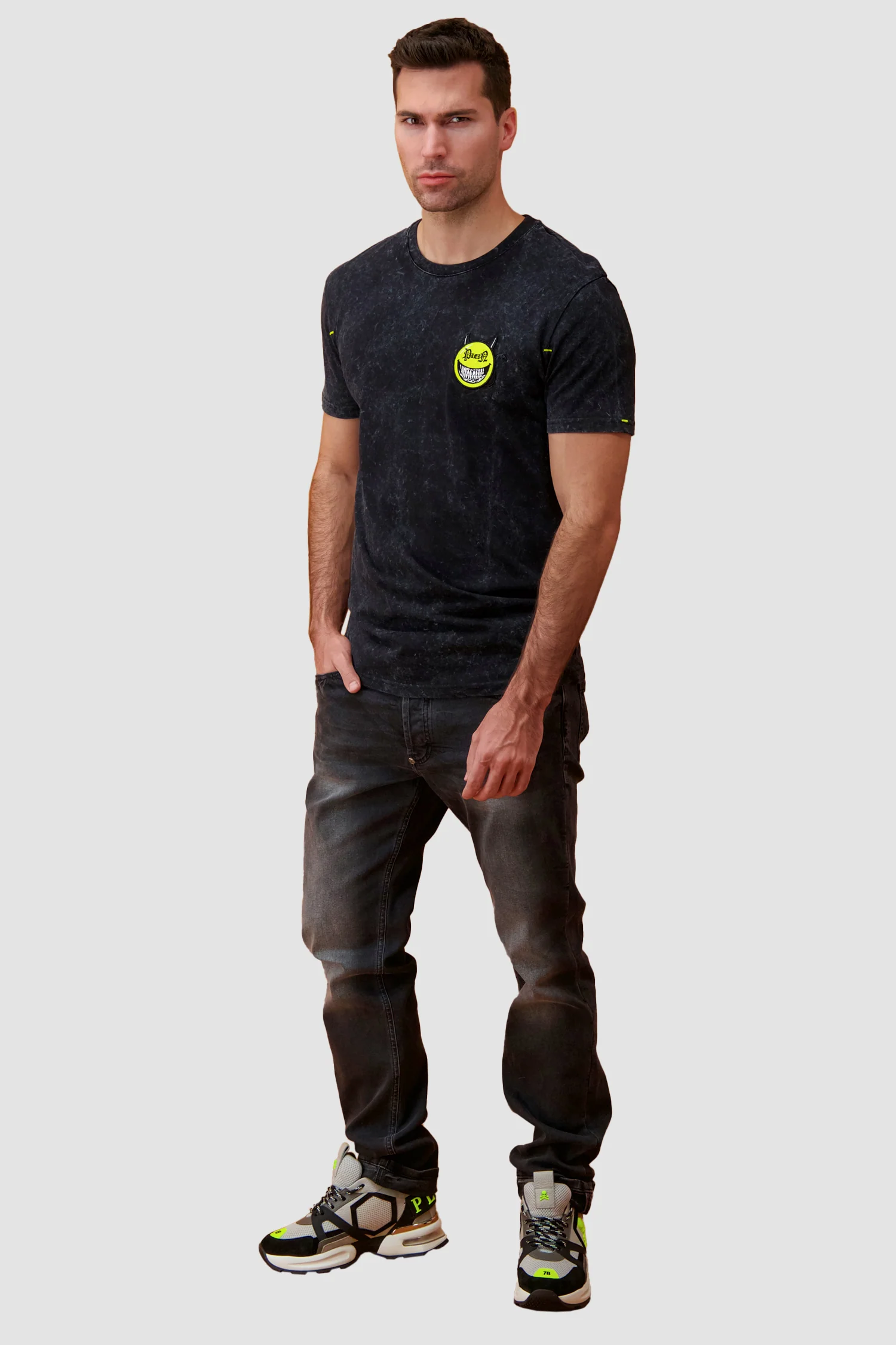 Philipp Plein Black Round Neck SS Evil Smile T-Shirt - Image 3