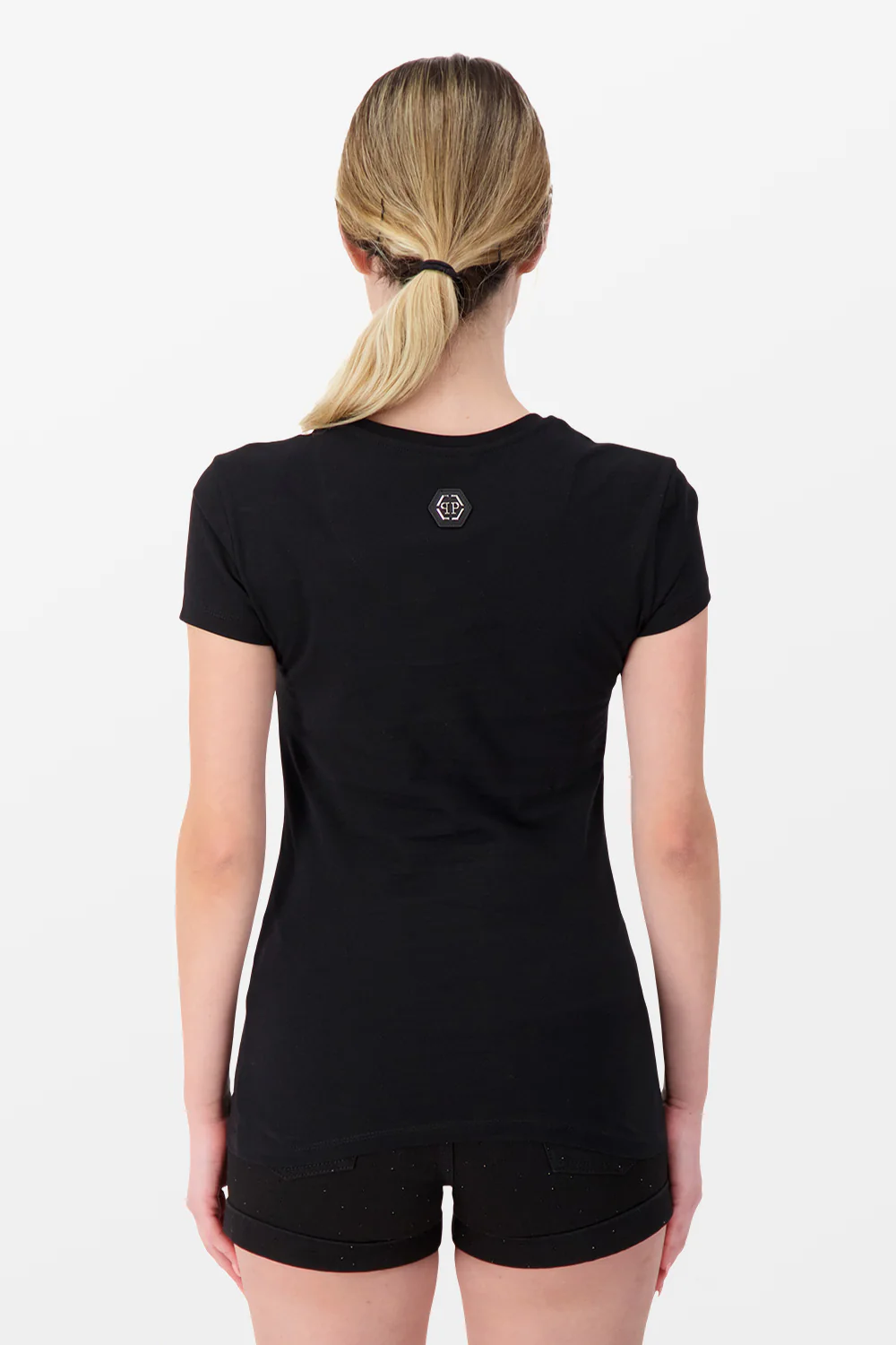 Philipp Plein Black Round Neck SS Flowers 2 T-Shirt - Image 2