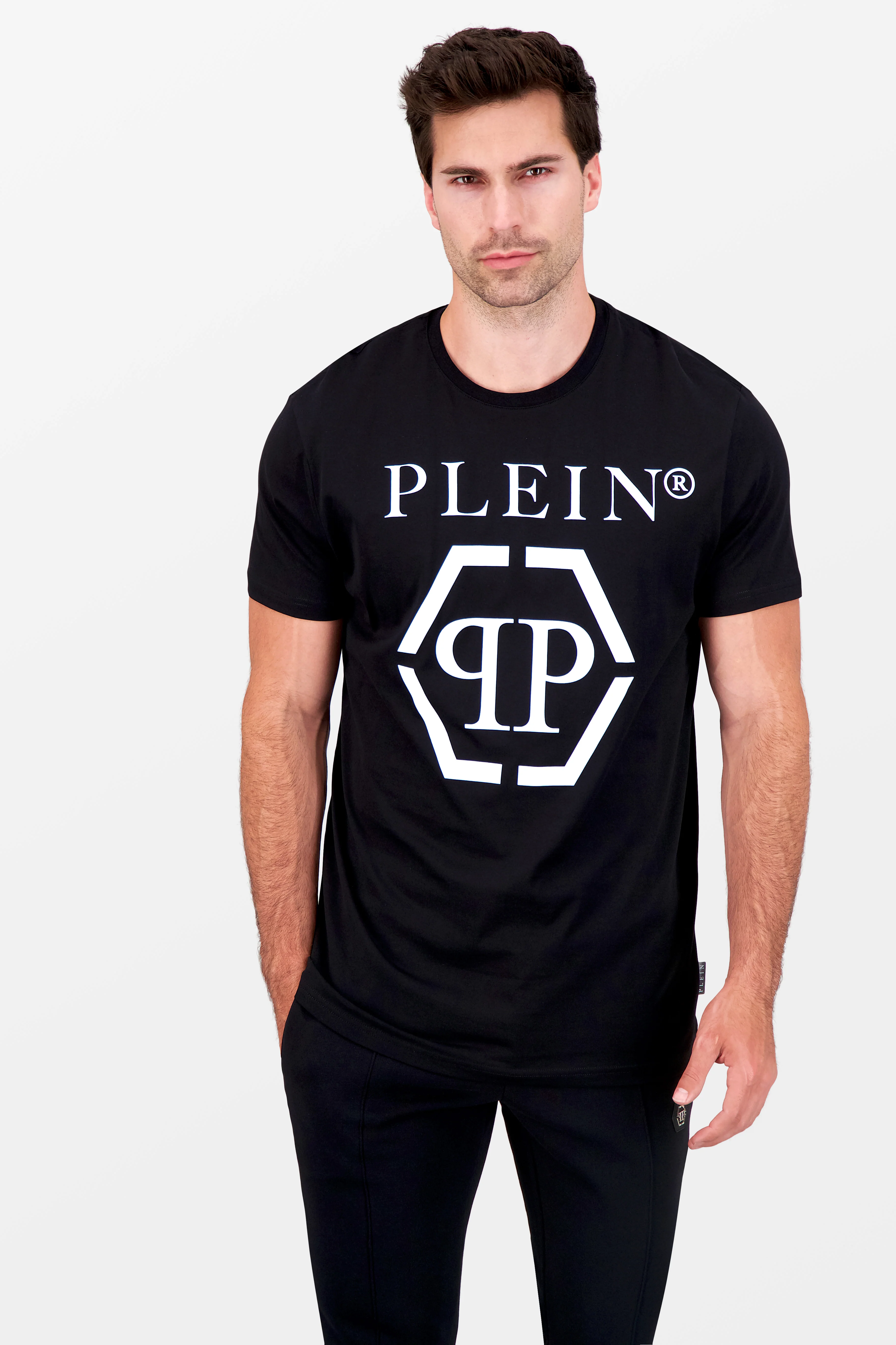 Philipp Plein Black Round Neck SS Hexagon T-Shirt - Image 2