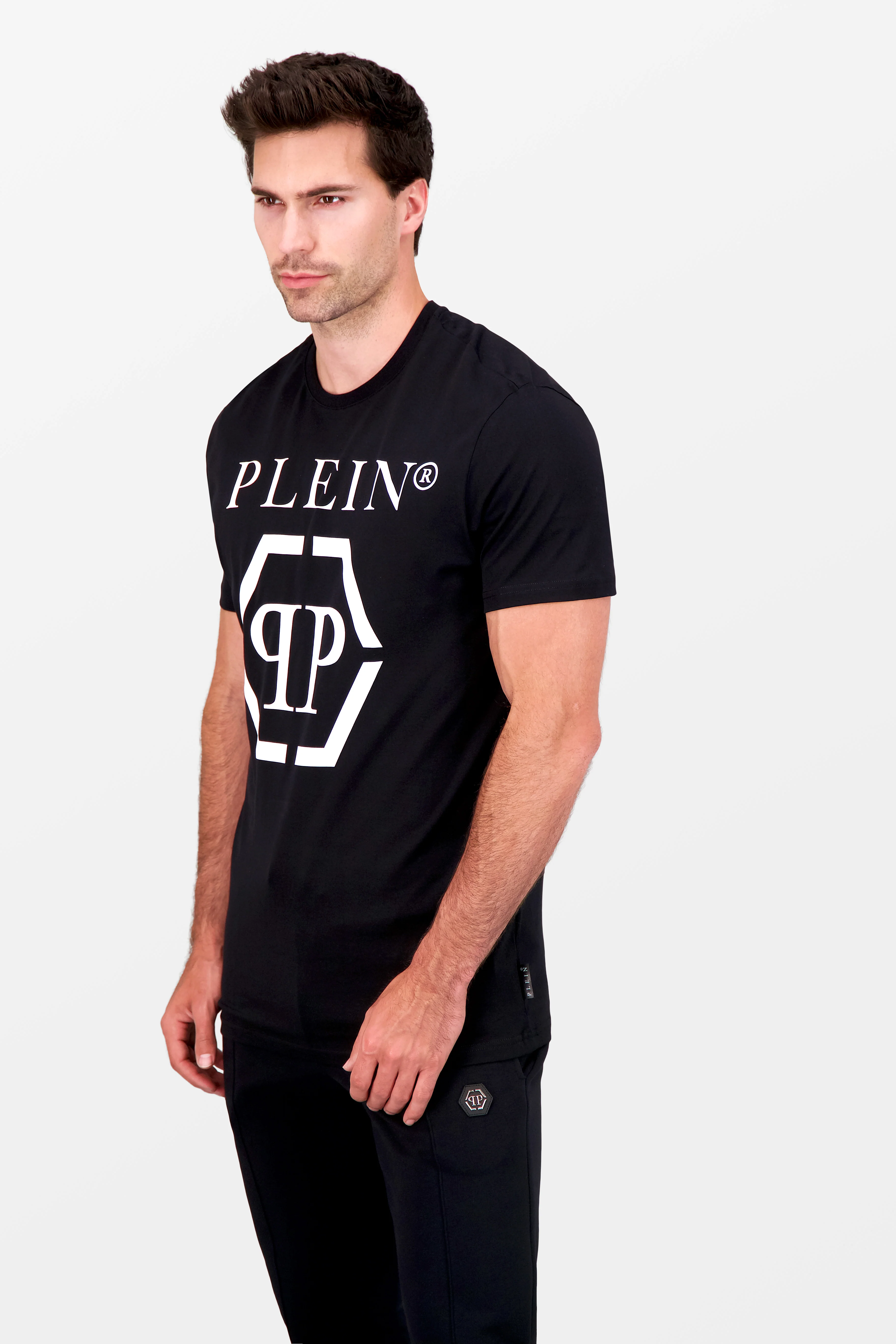Philipp Plein Black Round Neck SS Hexagon T-Shirt - Image 5