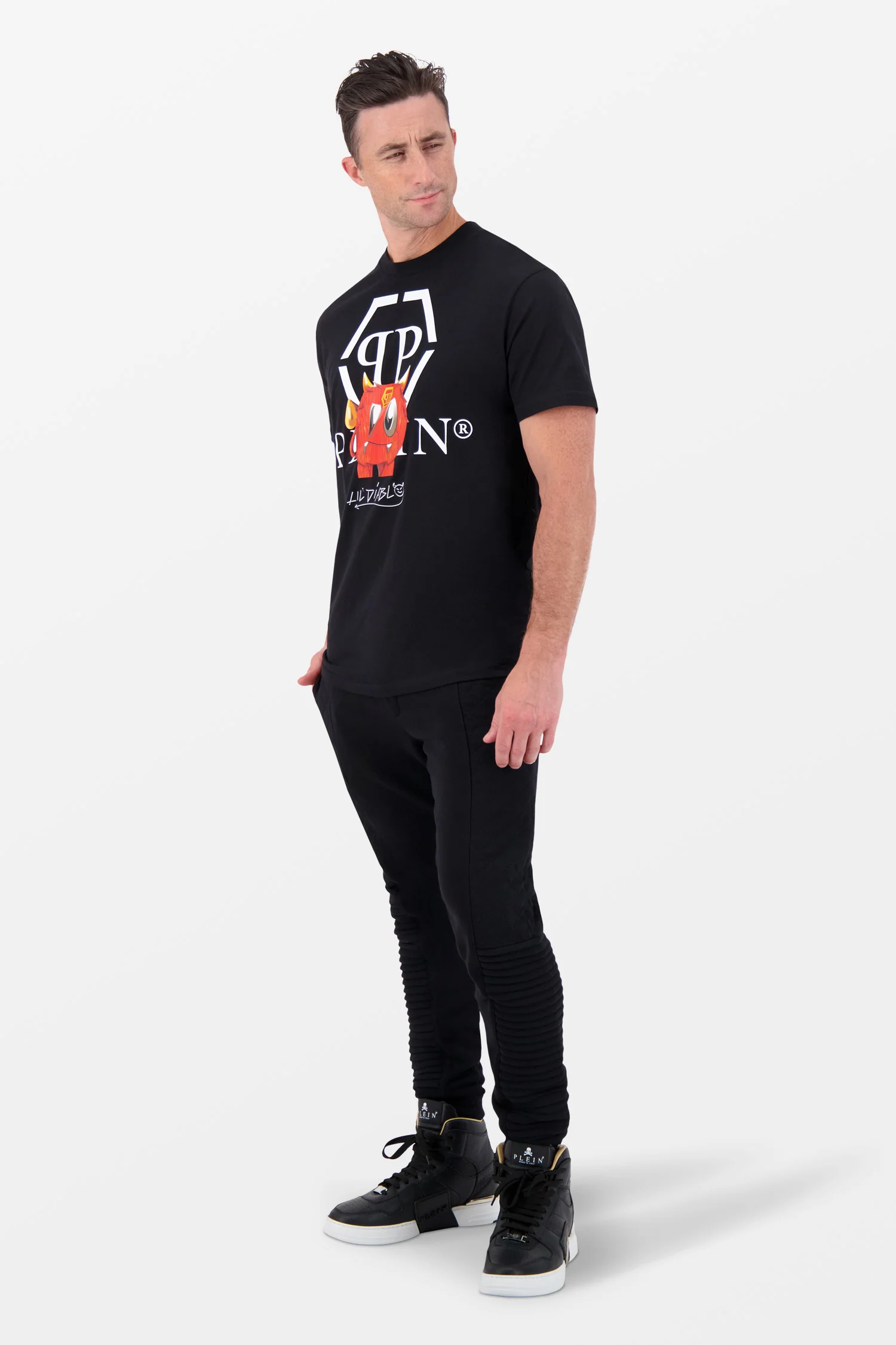 Philipp Plein Black Round Neck SS Monster T-Shirt - Image 4