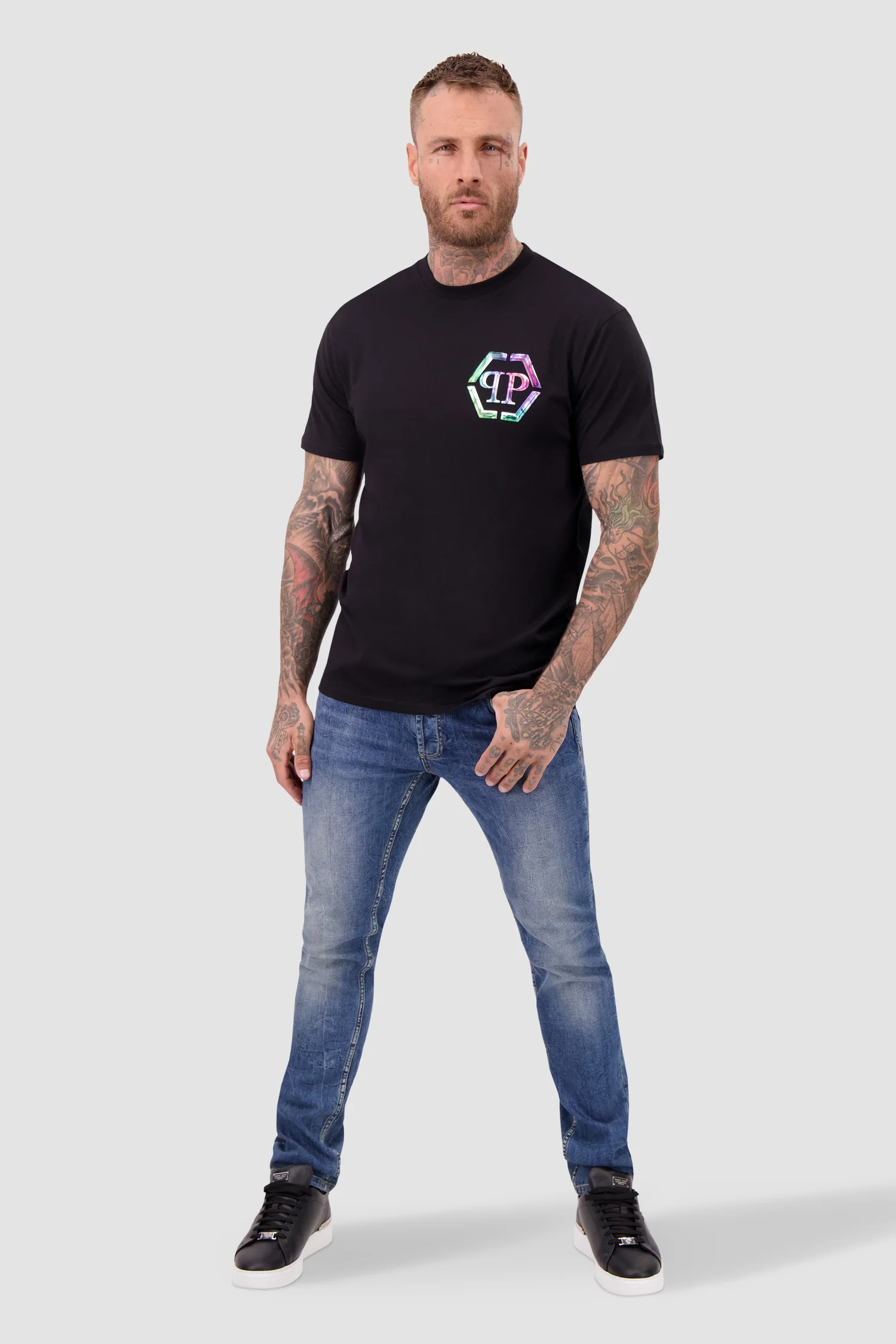 Philipp Plein Black Round Neck SS PP Glass T-Shirt - Image 3