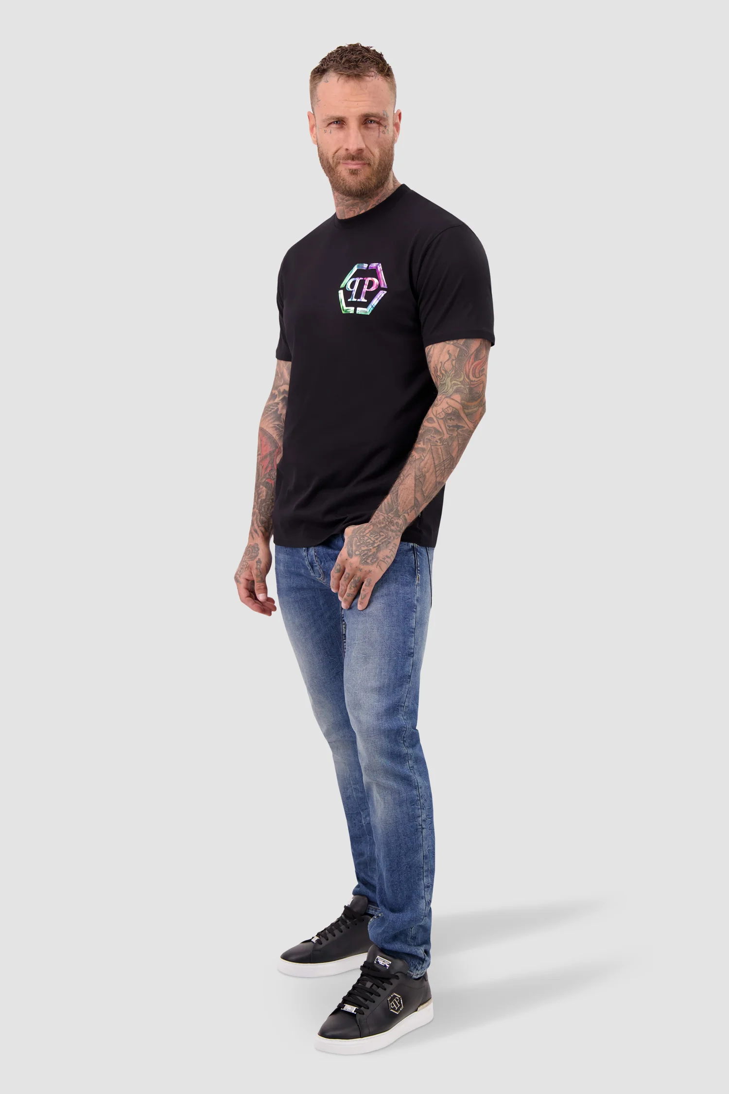 Philipp Plein Black Round Neck SS PP Glass T-Shirt - Image 4