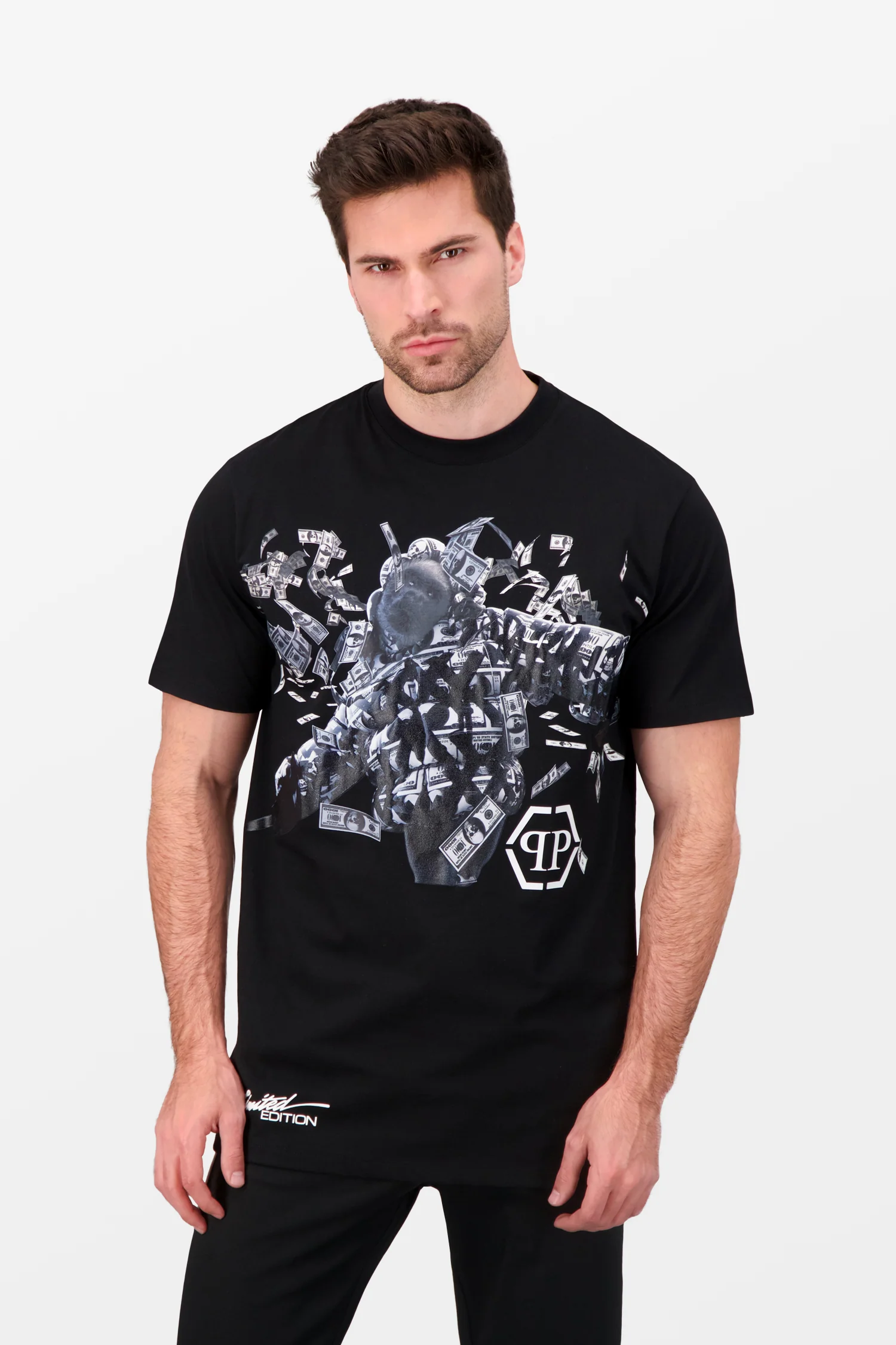 Philipp Plein Black Round Neck SS PP Limited Dollar T-shirt - Image 2