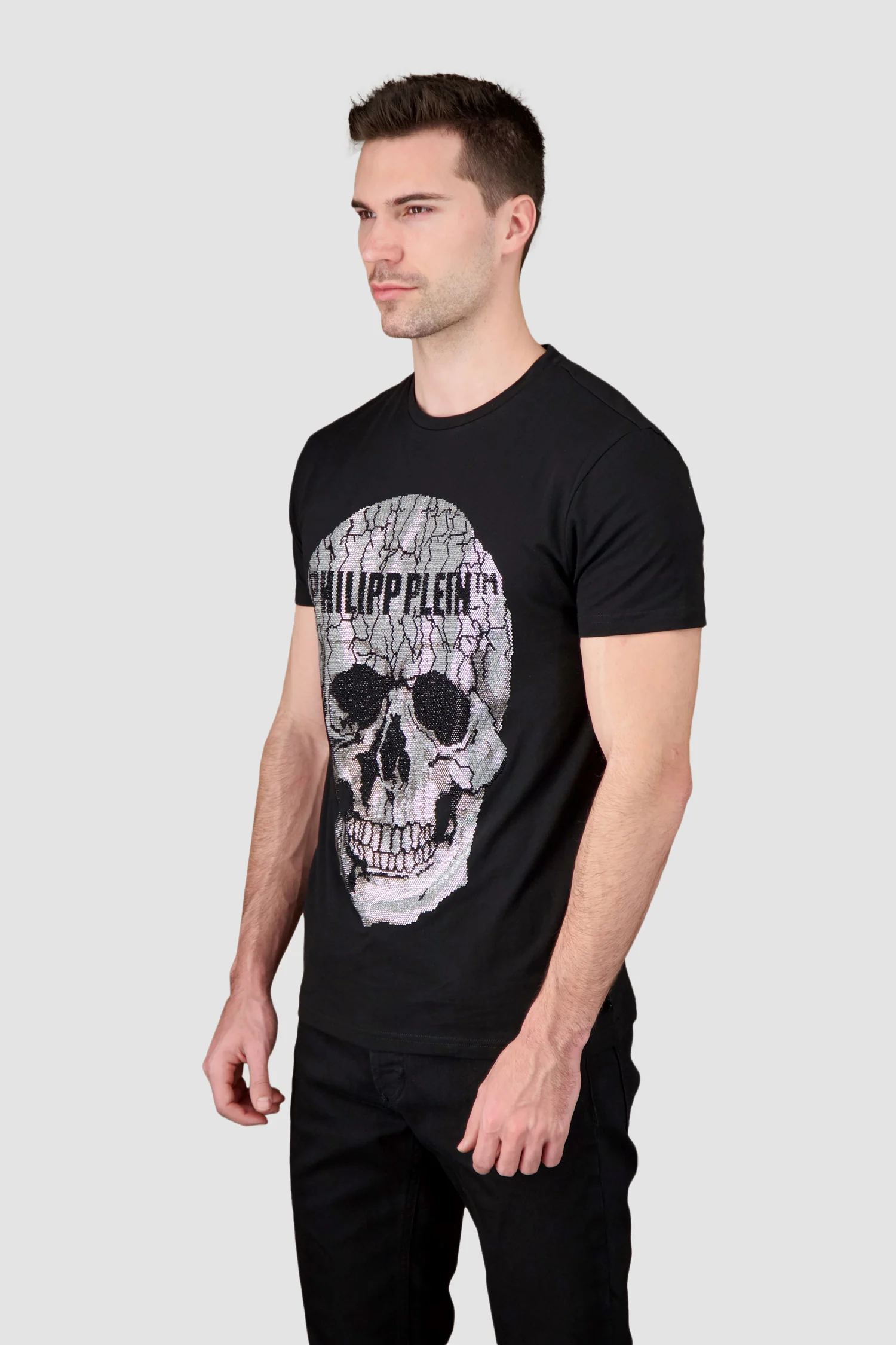 Philipp Plein Black Round Neck SS Skull Rhinestone T-Shirt - Image 3