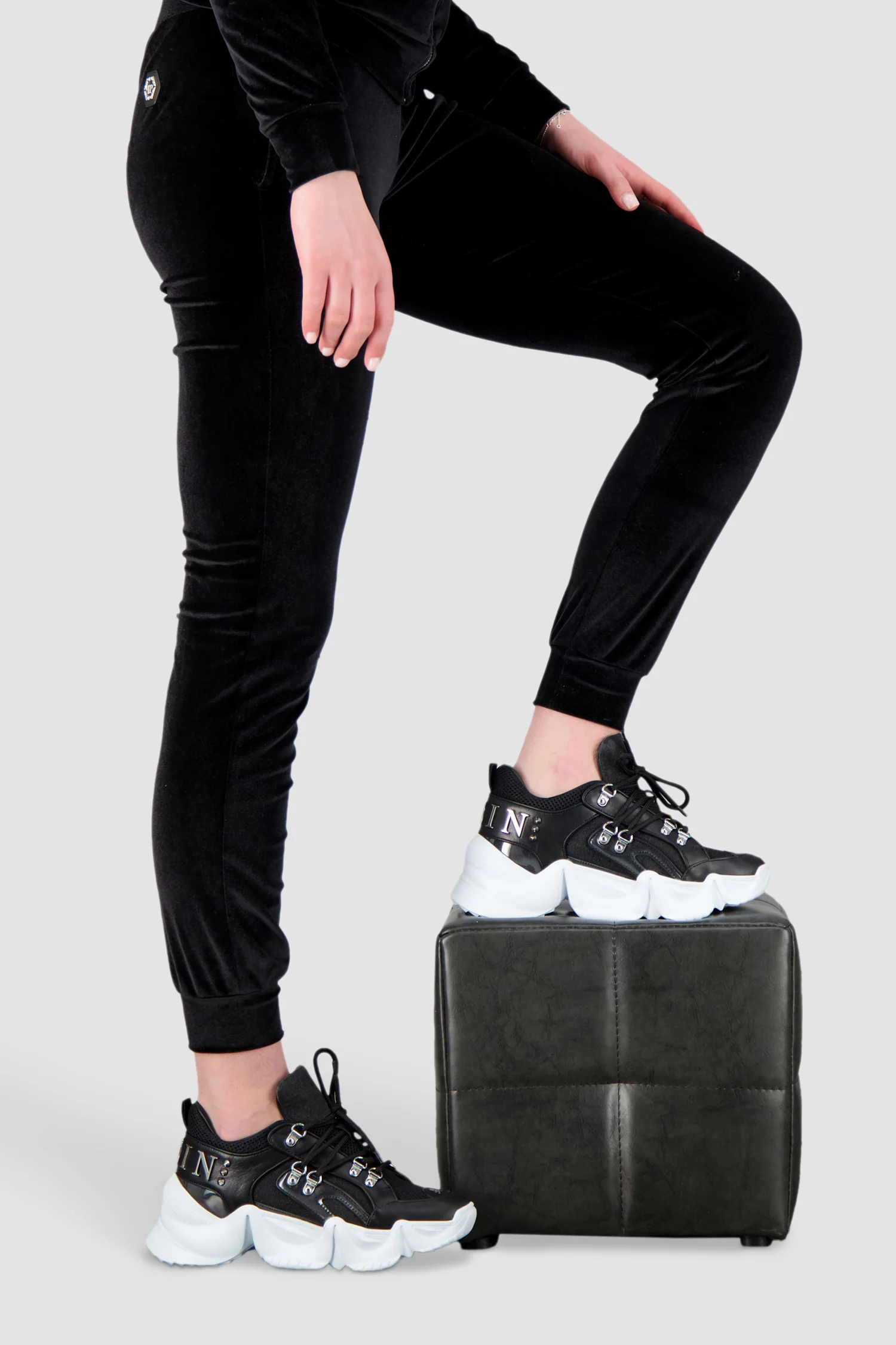 Philipp Plein Black Runner Statement Sneakers - Image 3