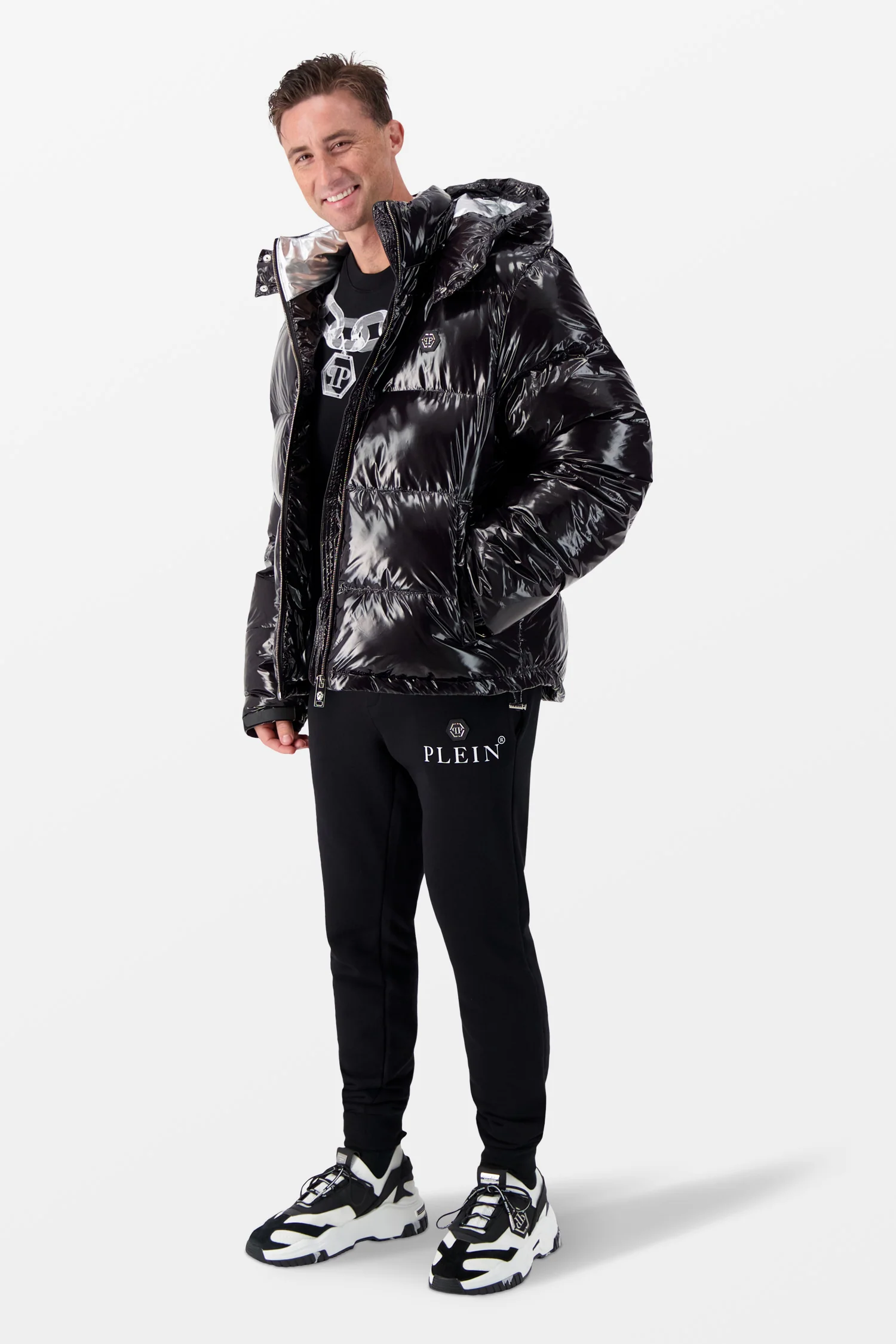 Philipp Plein Black Scorpion Print Down Jacket - Image 3