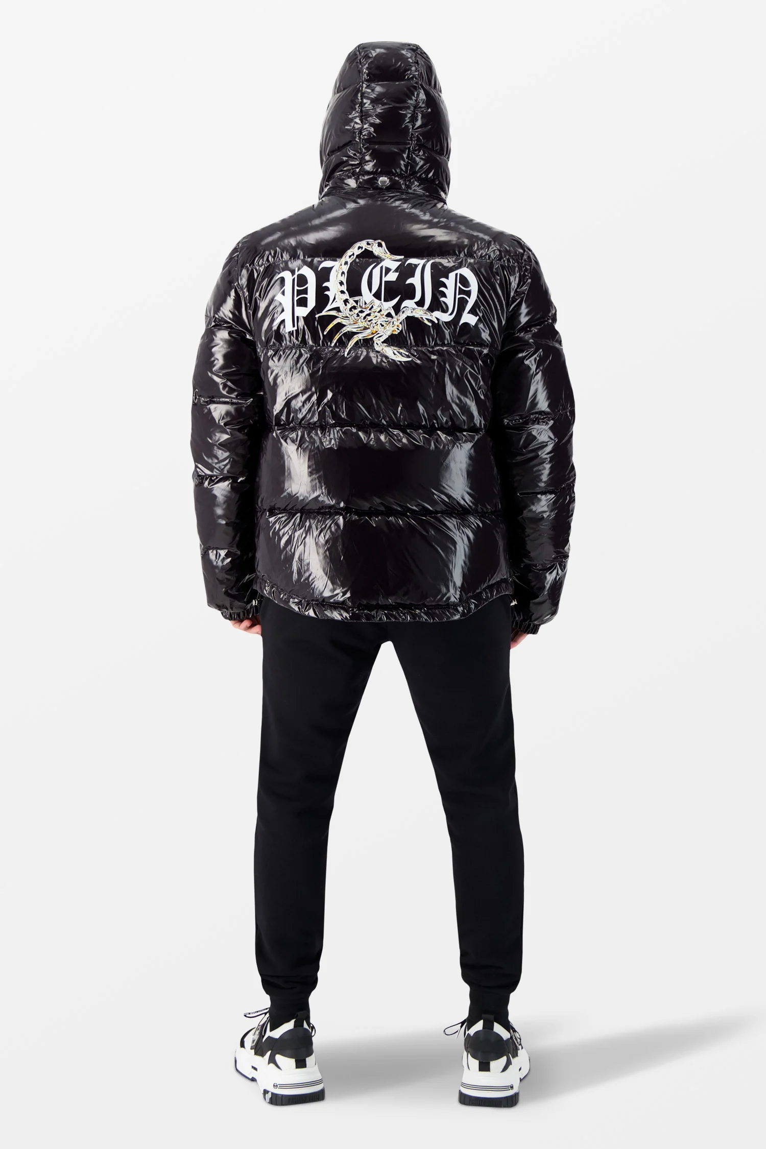 Philipp Plein Black Scorpion Print Down Jacket - Image 5