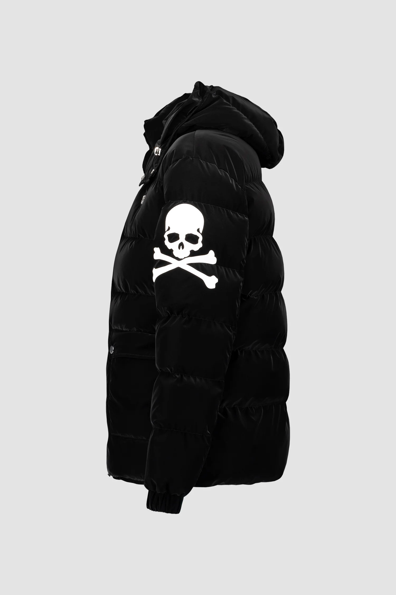 Philipp Plein Black Skull&Bones Padded Jacket - Image 3