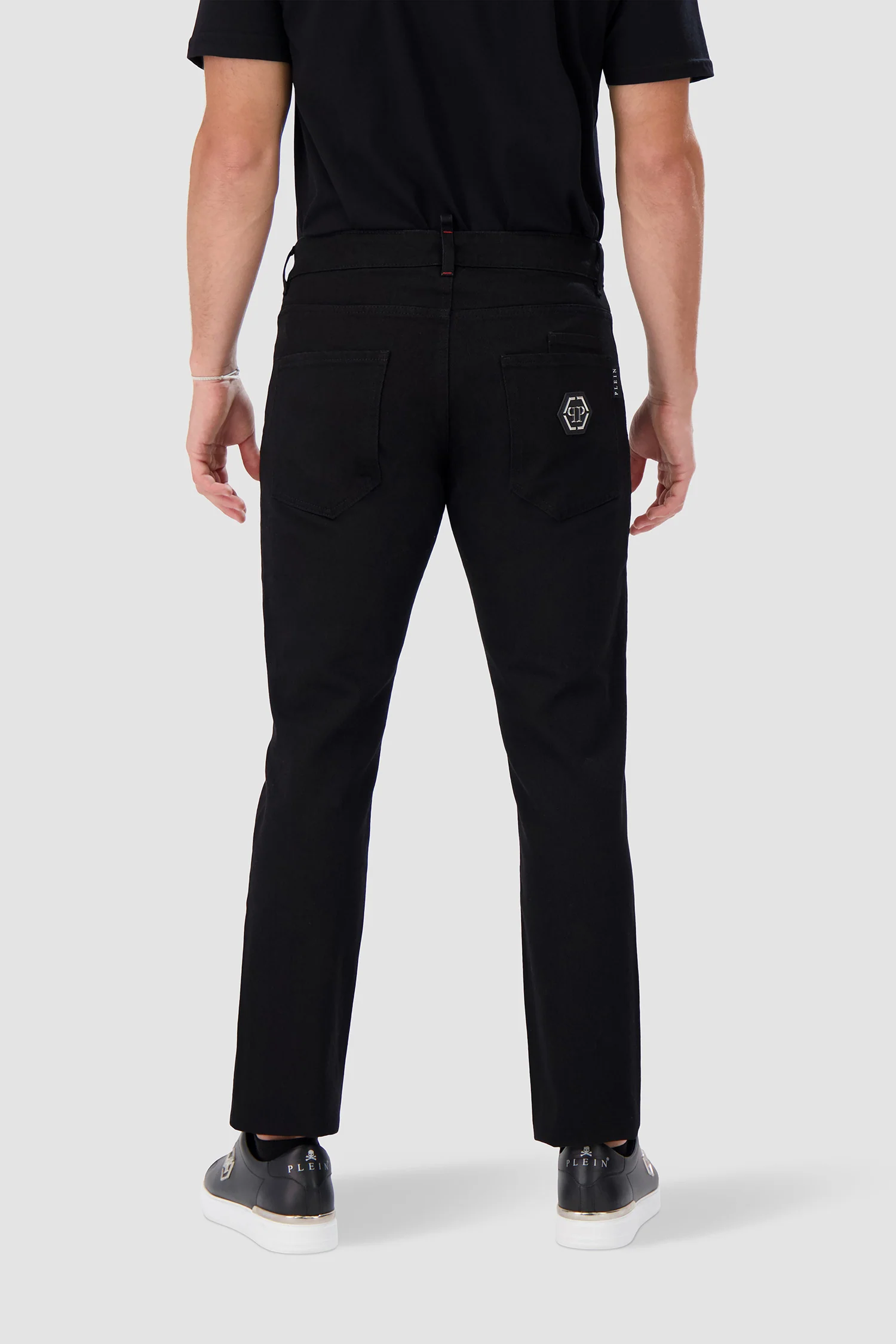 Philipp Plein Black Super Straight Cut Trousers - Image 4