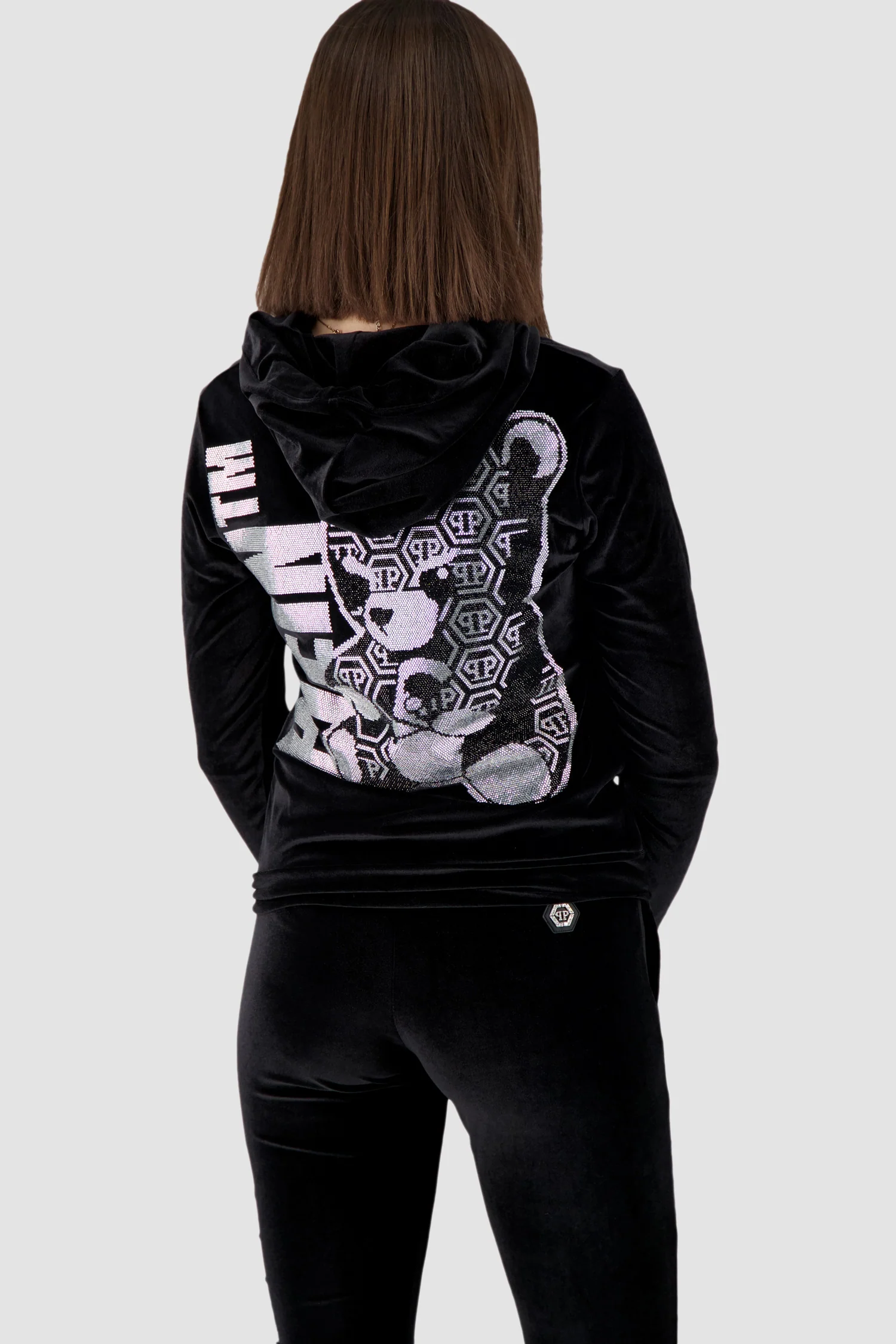 Philipp Plein Black Teddy Bear Hoodie - Image 5