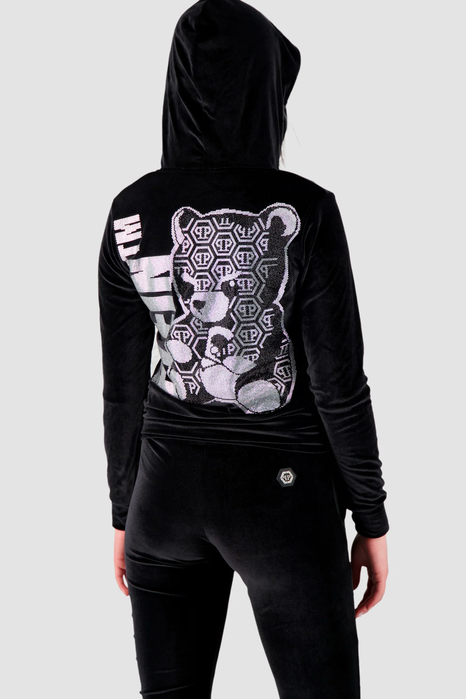 Philipp Plein Black Teddy Bear Hoodie - Image 6