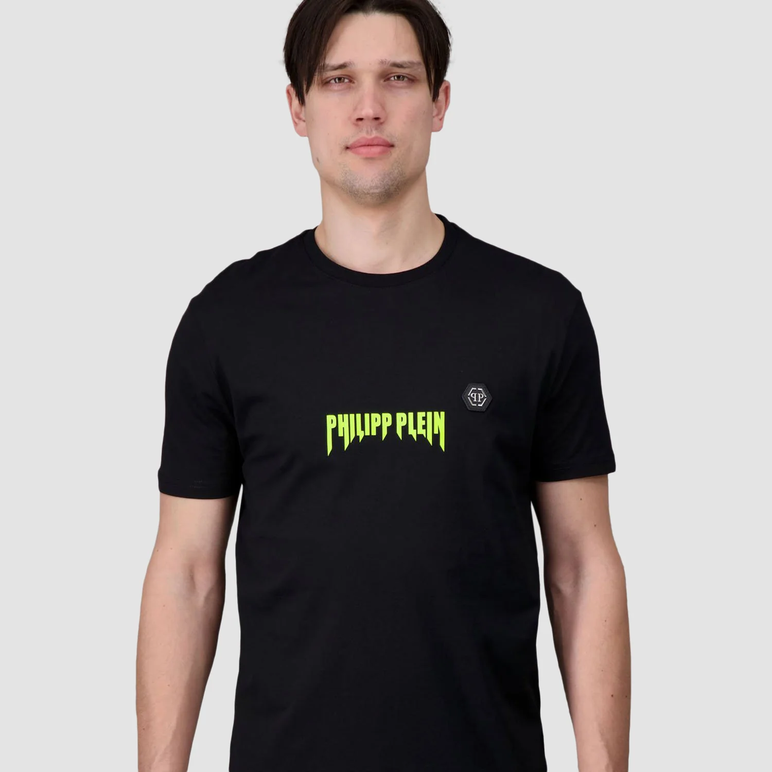 Philipp Plein Black/Yellow Round Neck SS Philipp TM T-Shirt - Image 4