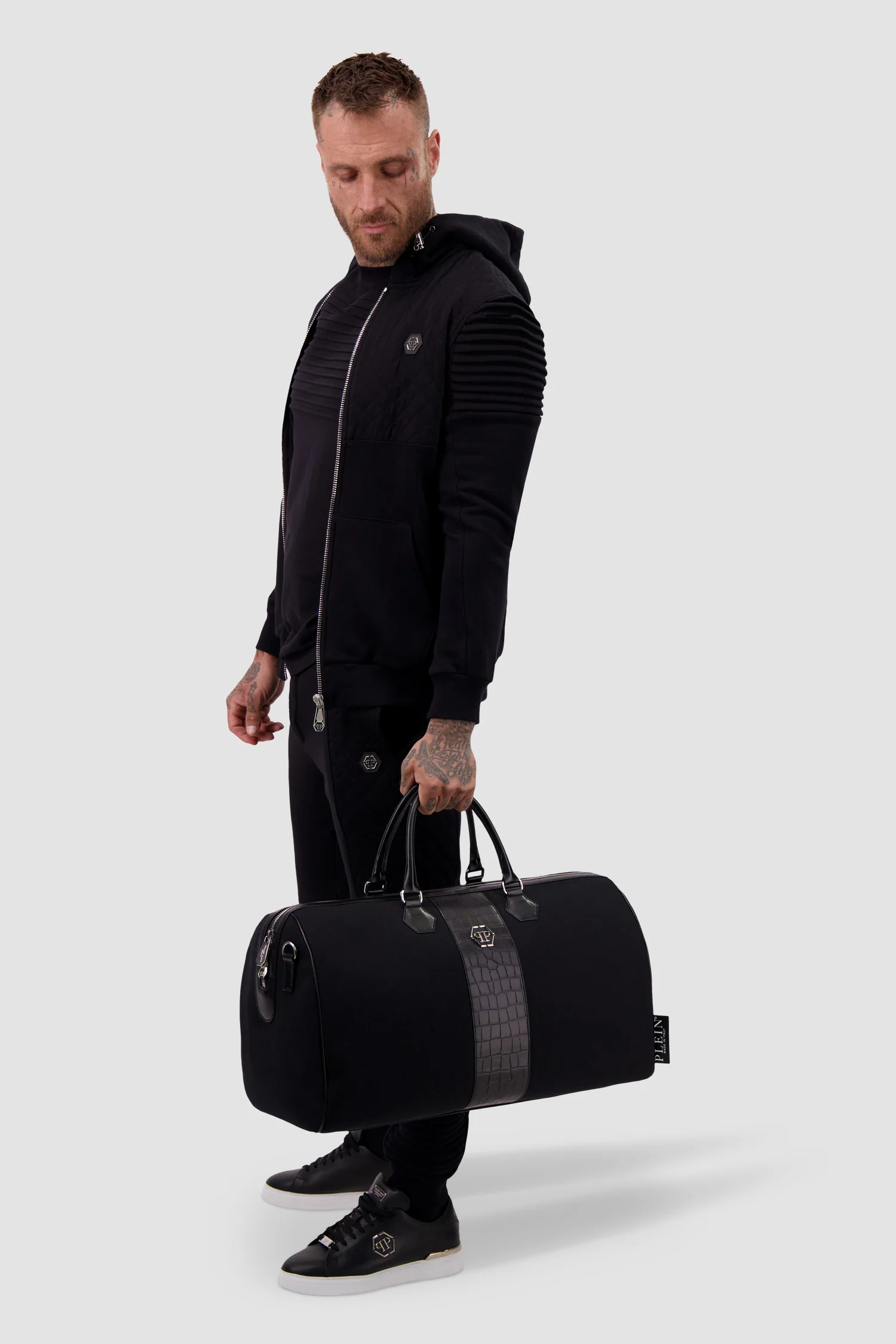 Philipp Plein Croco Effect Canvas Handle Bag - Image 6