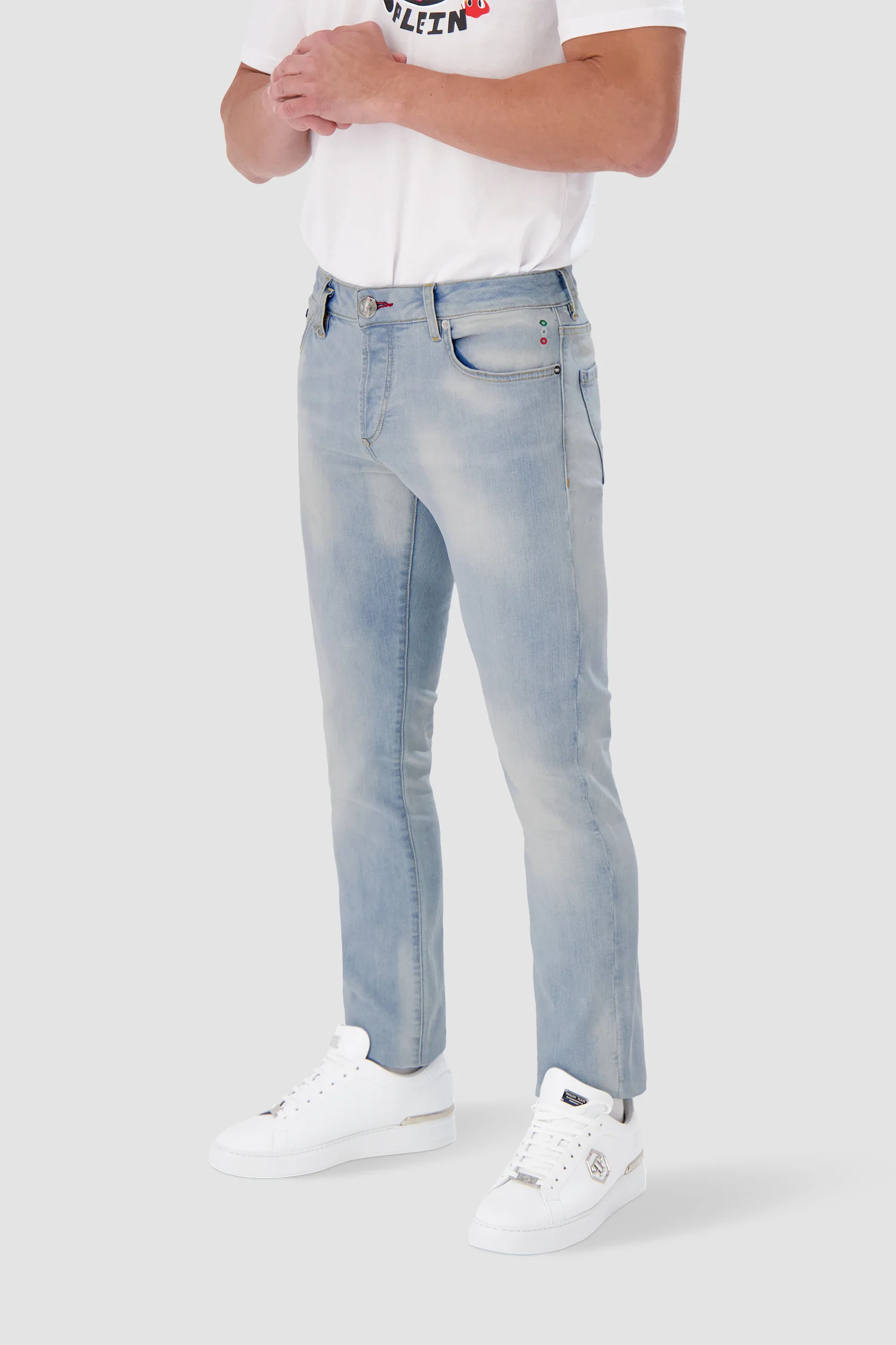 Philipp Plein Denim Super Basic Straight Trousers - Image 4