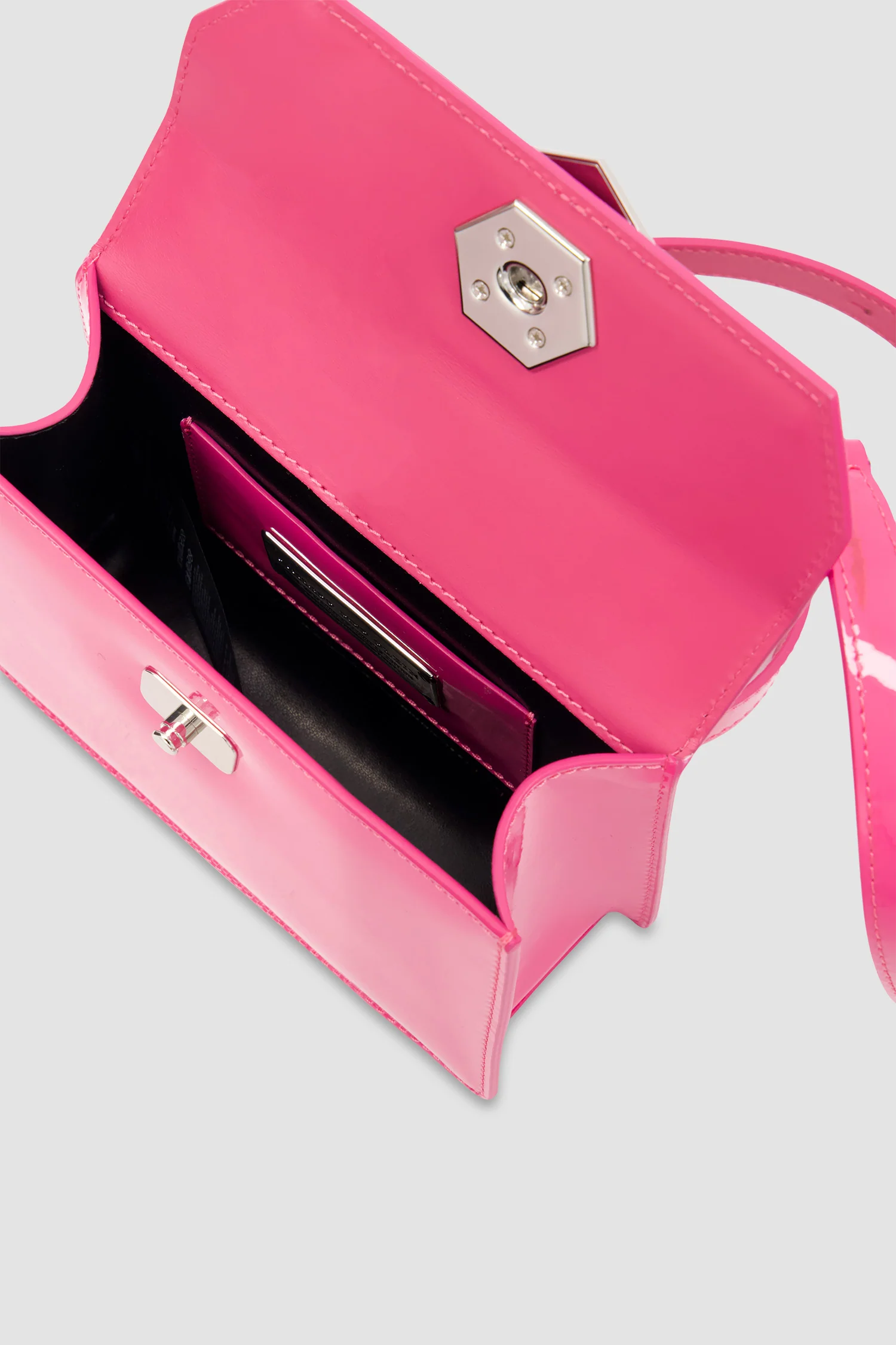 Philipp Plein Fuchsia Leather Small Patent Superheroine Handle Bag - Image 5