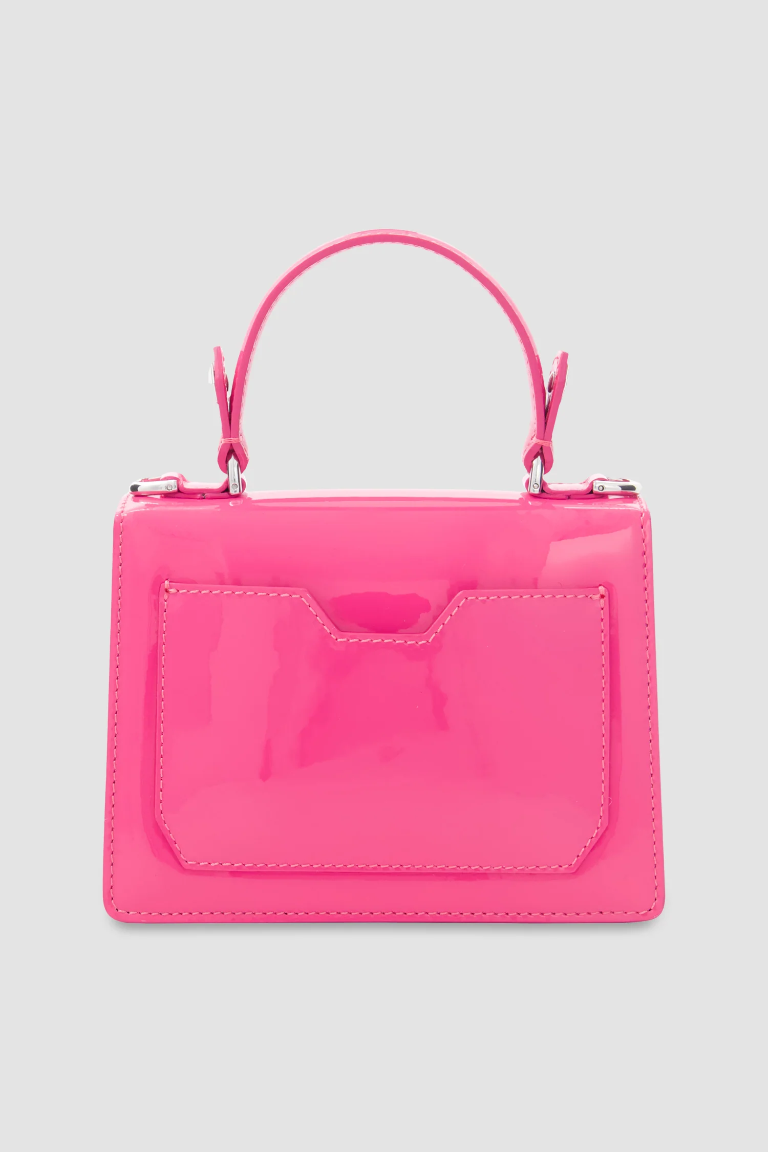 Philipp Plein Fuchsia Leather Small Patent Superheroine Handle Bag - Image 6
