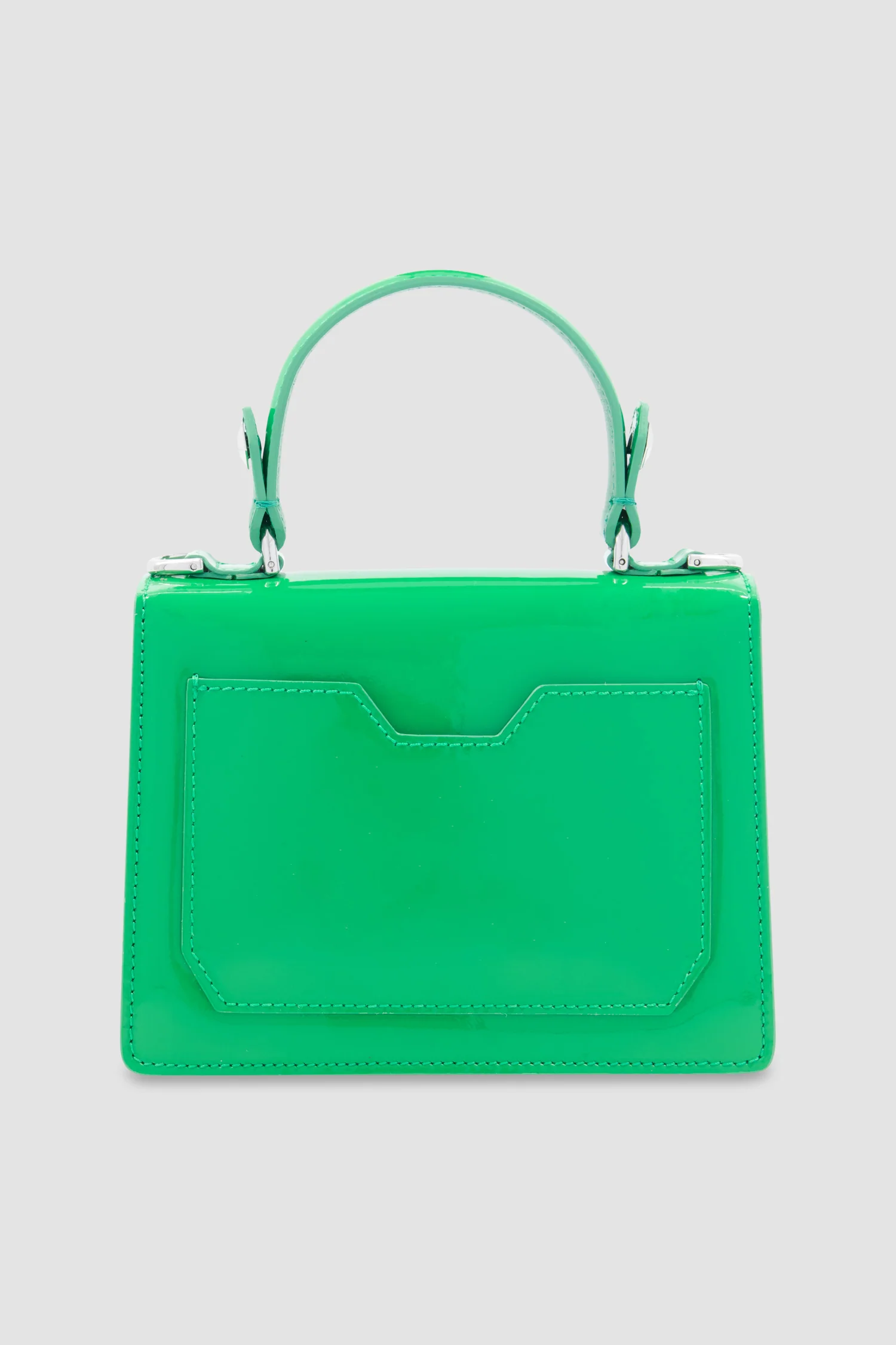 Philipp Plein Green Leather Small Patent Superheroine Handle Bag - Image 6
