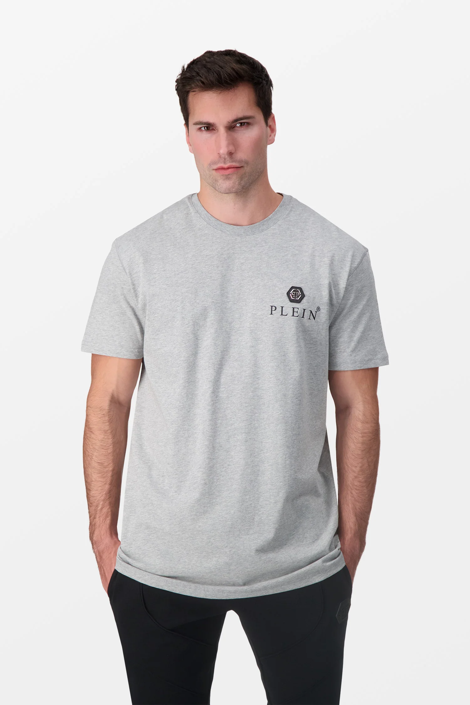 Philipp Plein Grey Round Neck SS Iconic Plein T-Shirt - Image 2