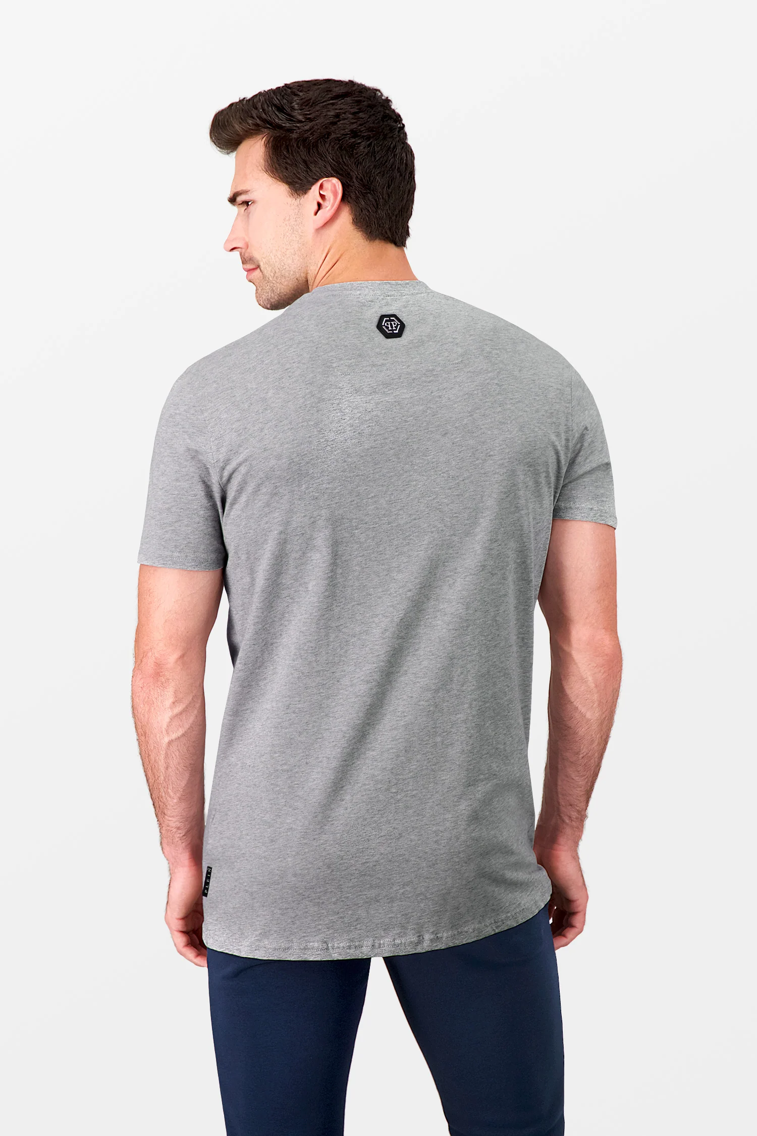 Philipp Plein Grey SS Hexagon T-Shirt - Image 4