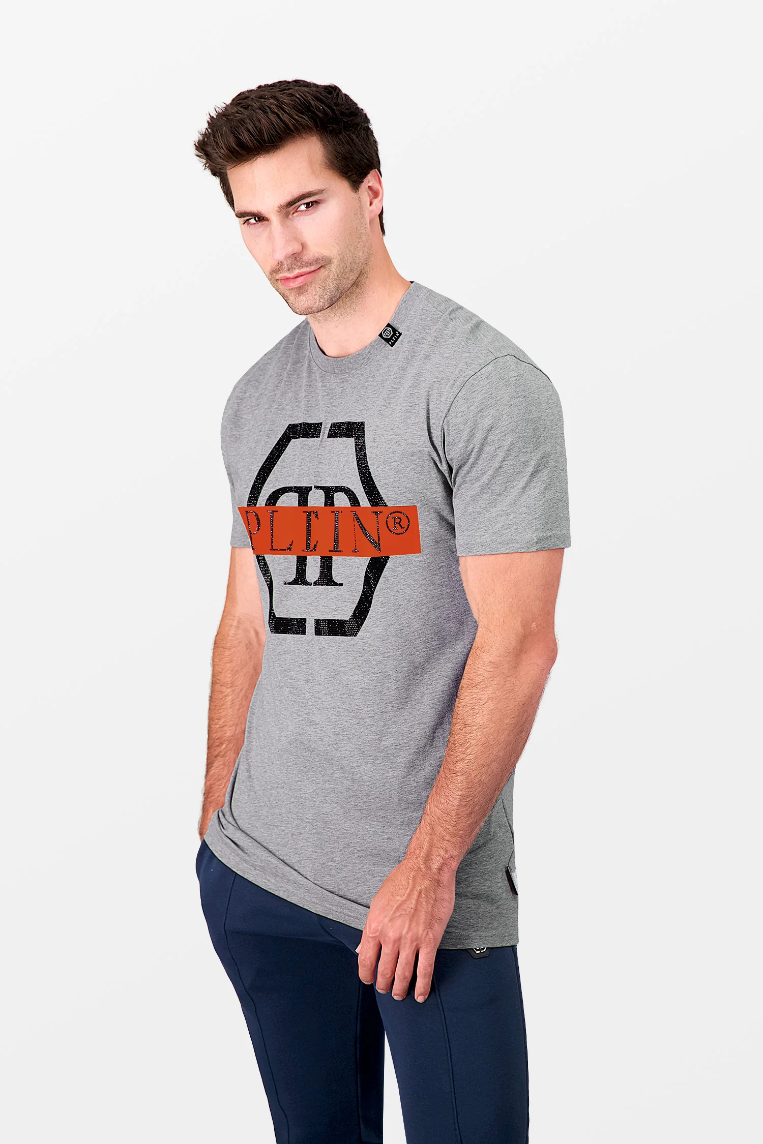 Philipp Plein Grey SS Hexagon T-Shirt - Image 5